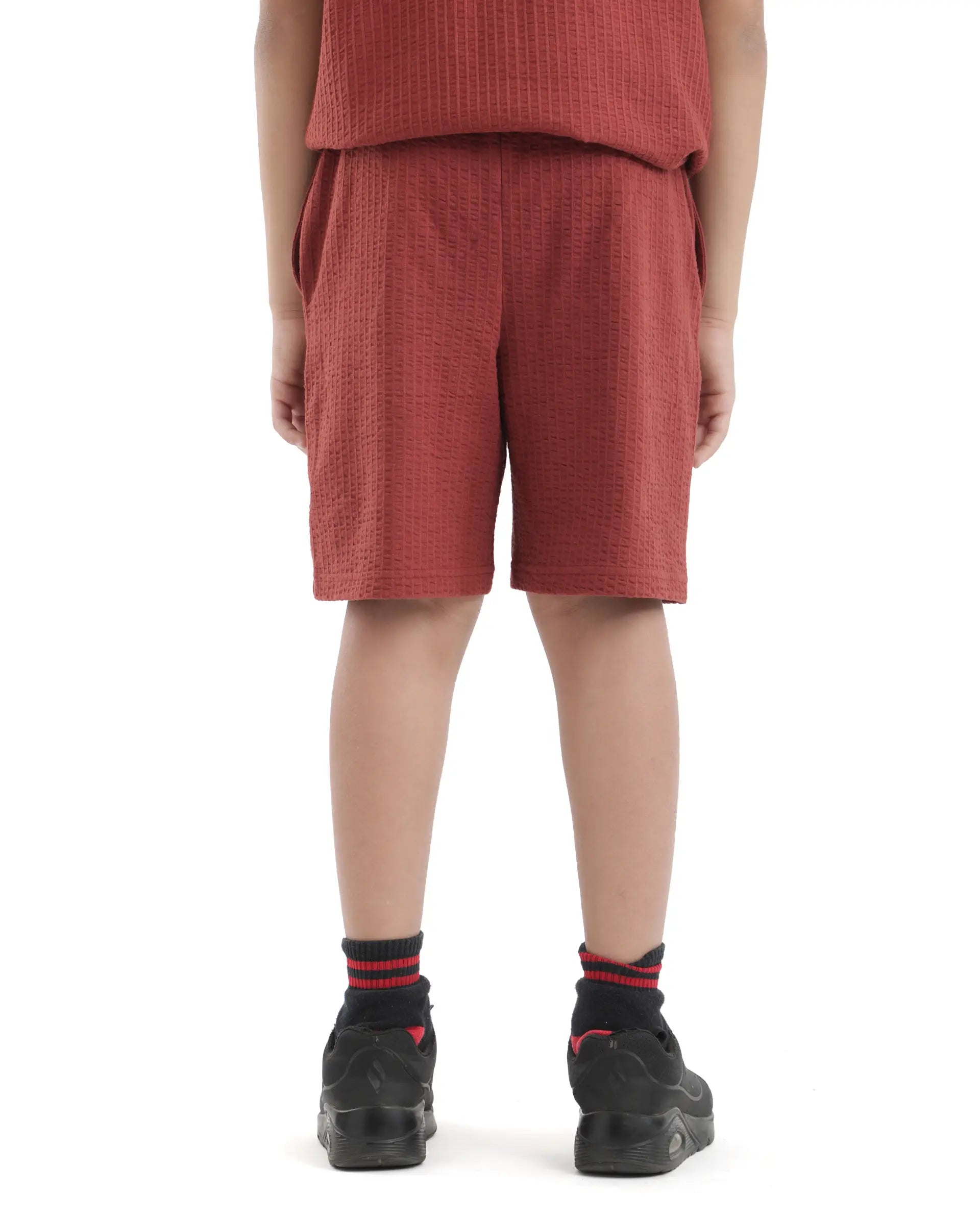 Rare Ones Kids Lomit Rust Cotton Solid Short