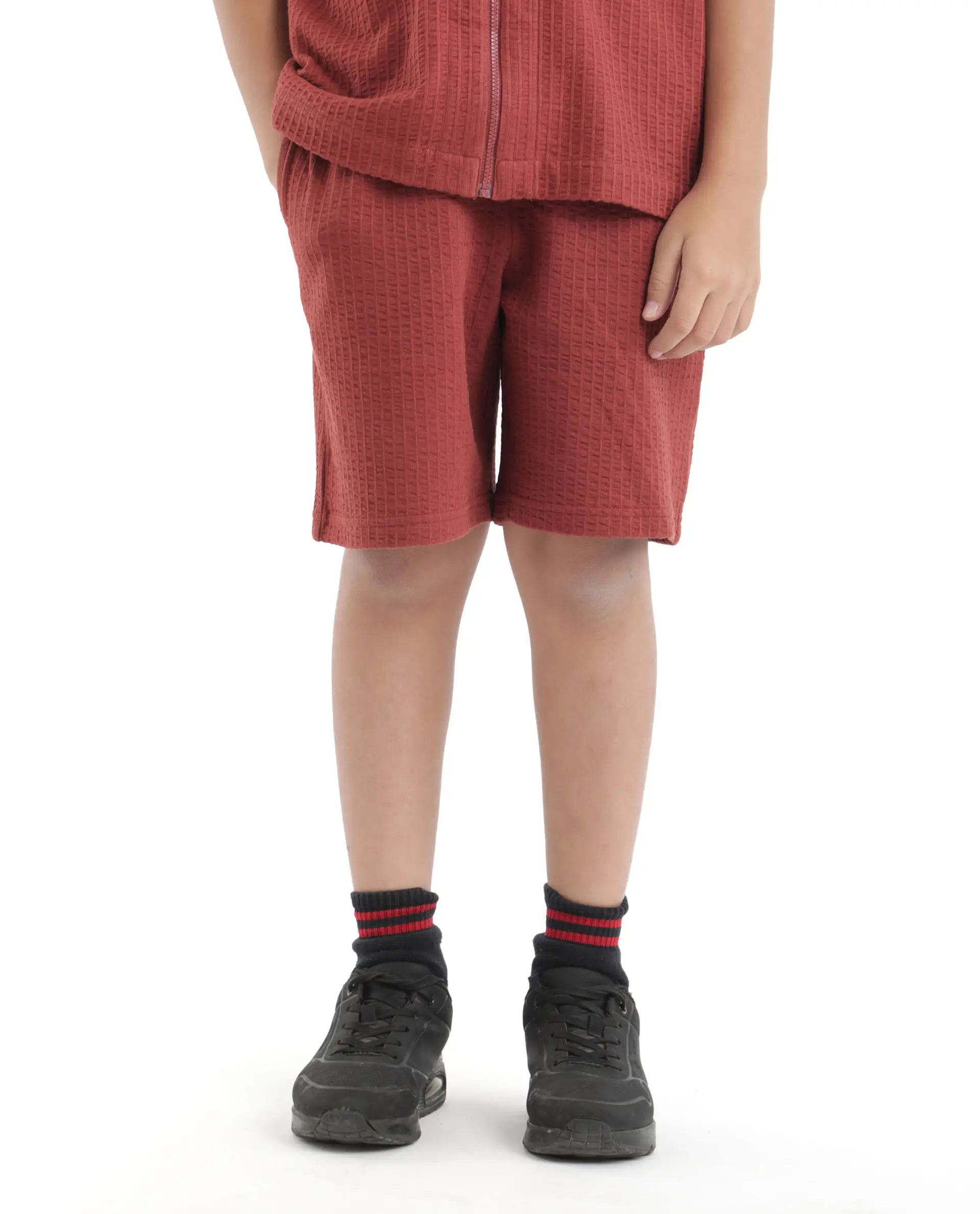Rare Ones Kids Lomit Rust Cotton Solid Short