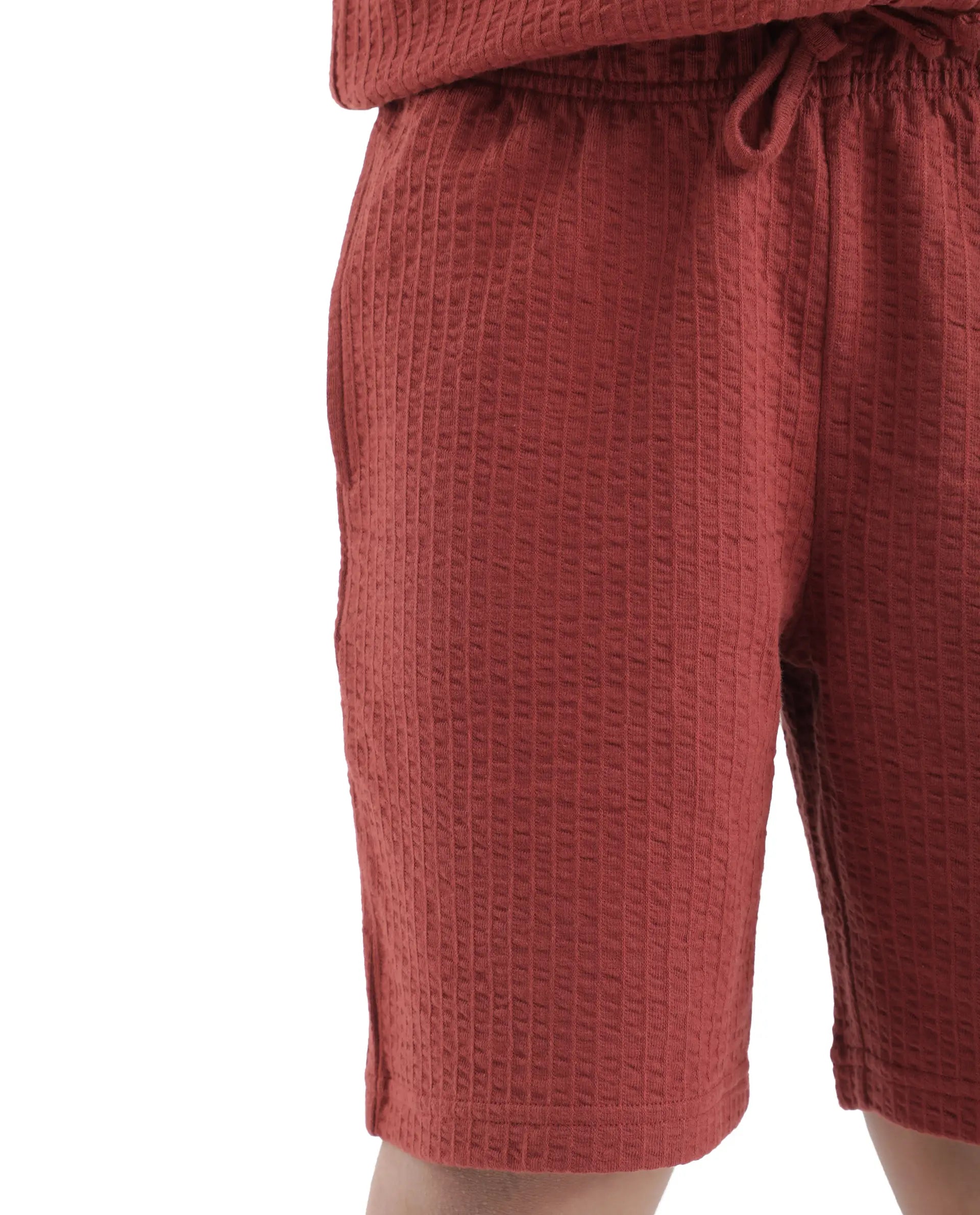 Rare Ones Kids Lomit Rust Cotton Solid Short