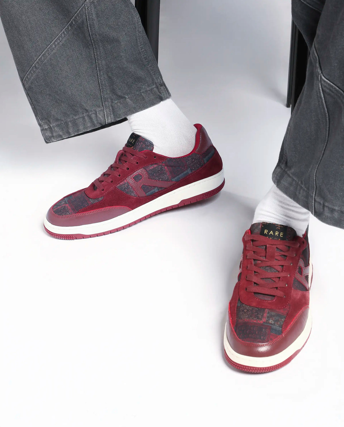Rare Rabbit Men Loom Dark Red Leather Lace-Up Closure Shoes
