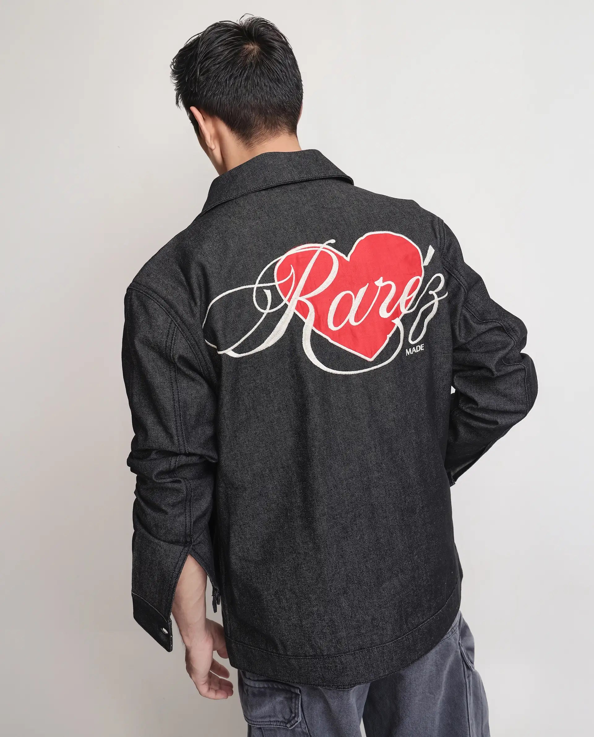 Rare Rabbit Men Loon Black Cotton Fabric Collared Neck Jacket