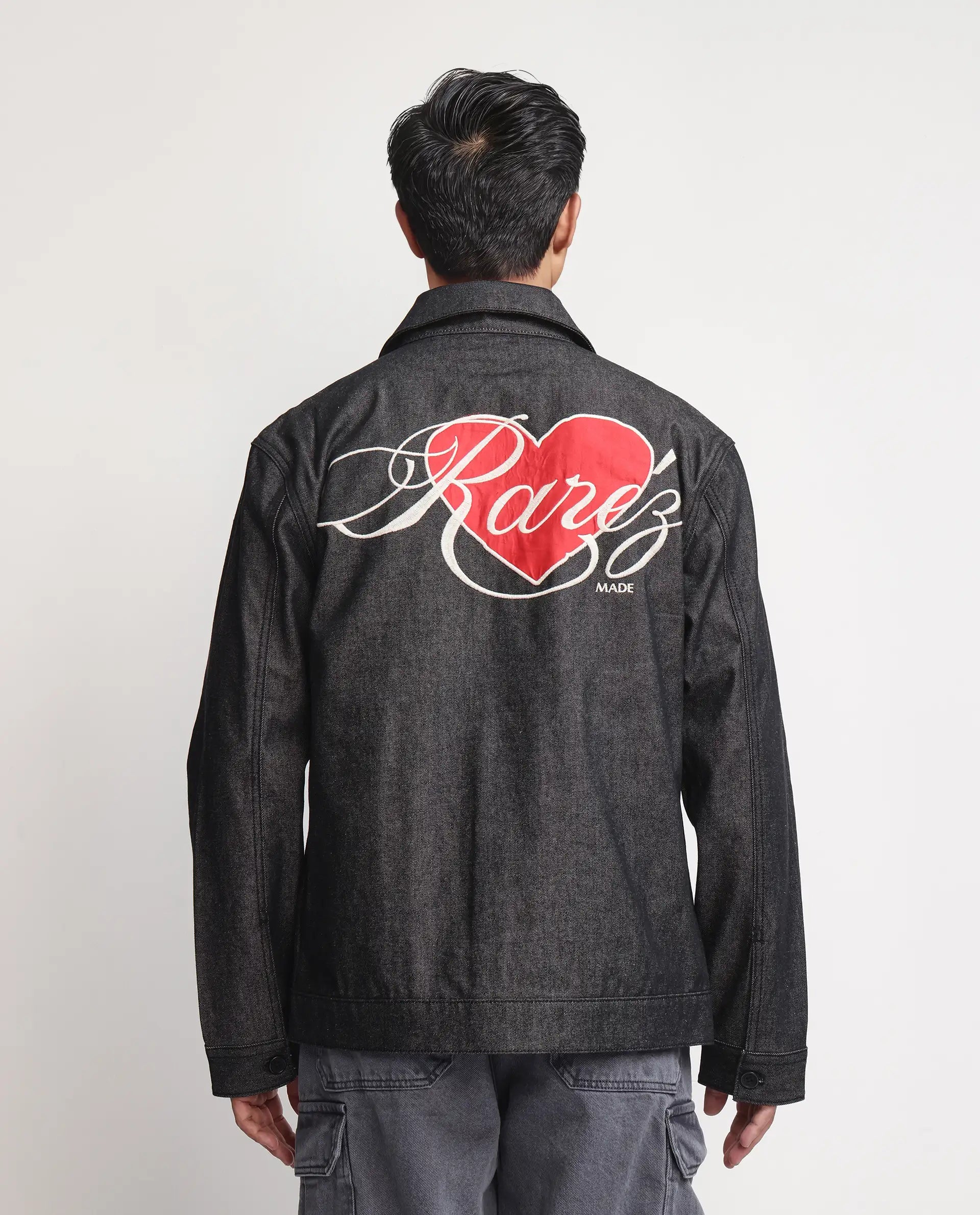 Rare Rabbit Men Loon Black Cotton Fabric Collared Neck Jacket