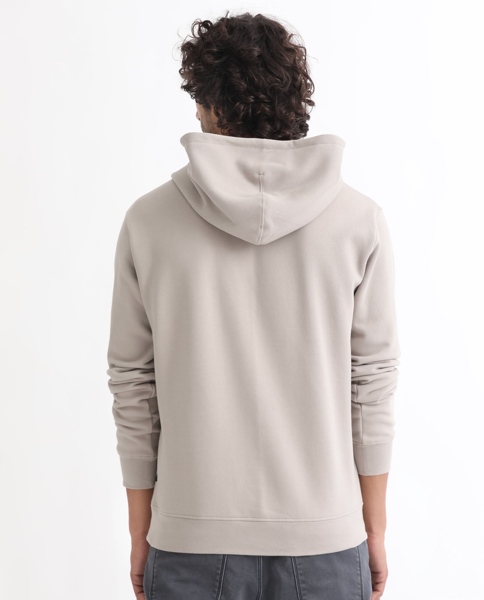RARE RABBIT MEN'S LORALL DUSKY GREY SWEATSHIRT FULL SLEEVES SOLID