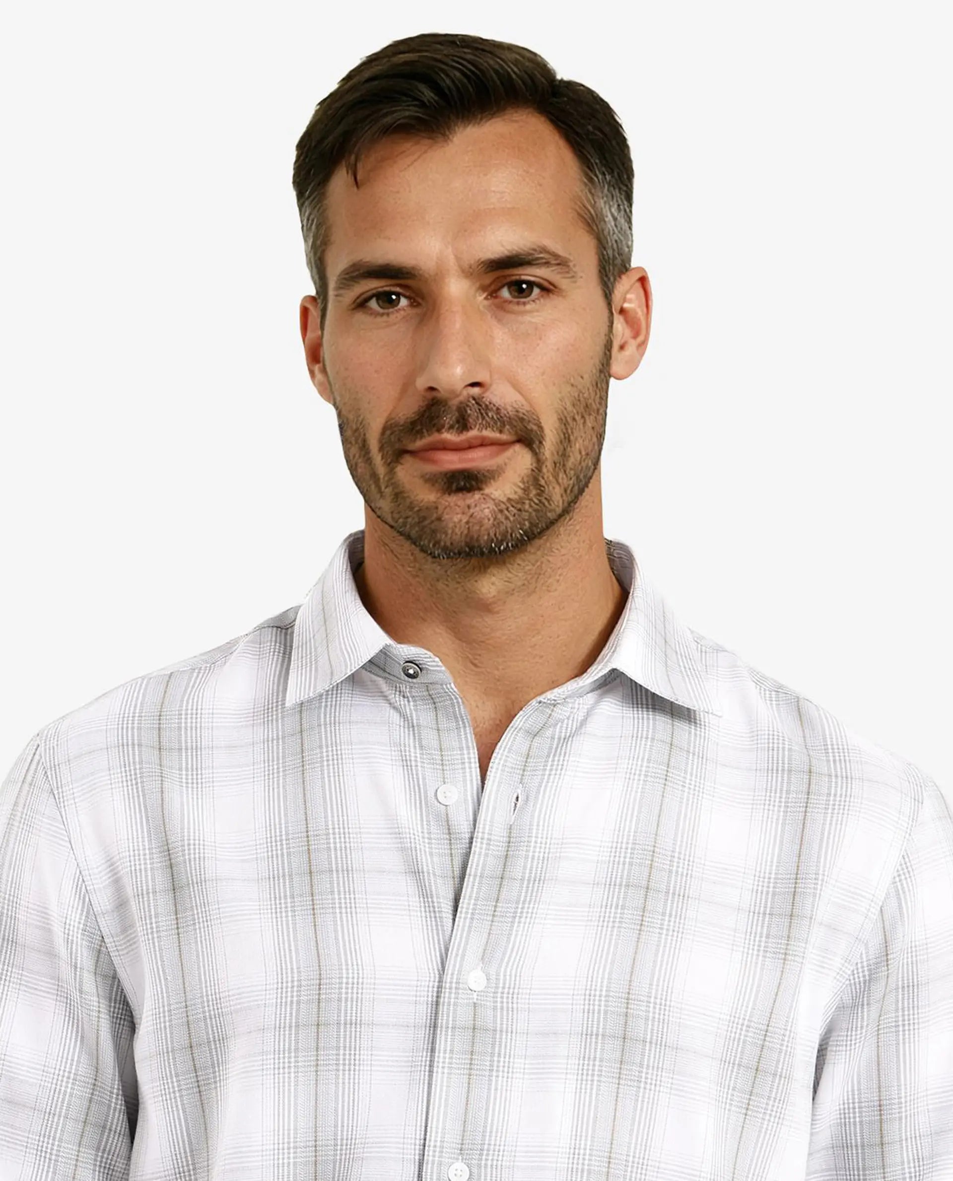 Rare Rabbit Men's Lorde Dusky Green Cotton Fabric Regular Fit Checks Shirt