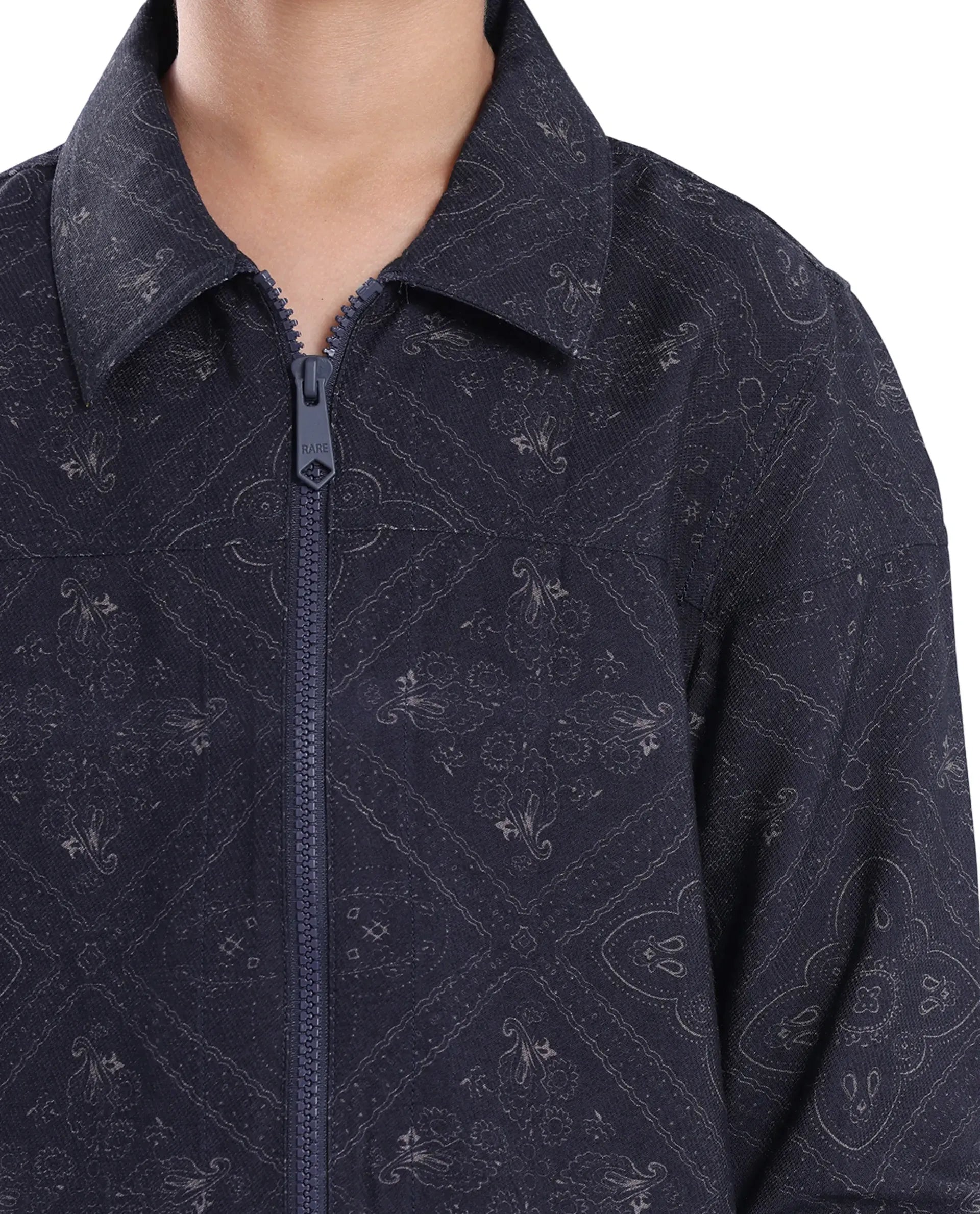 Rare Ones Kids Louis Dark Navy Viscose Full Sleeve Digital Print Shacket