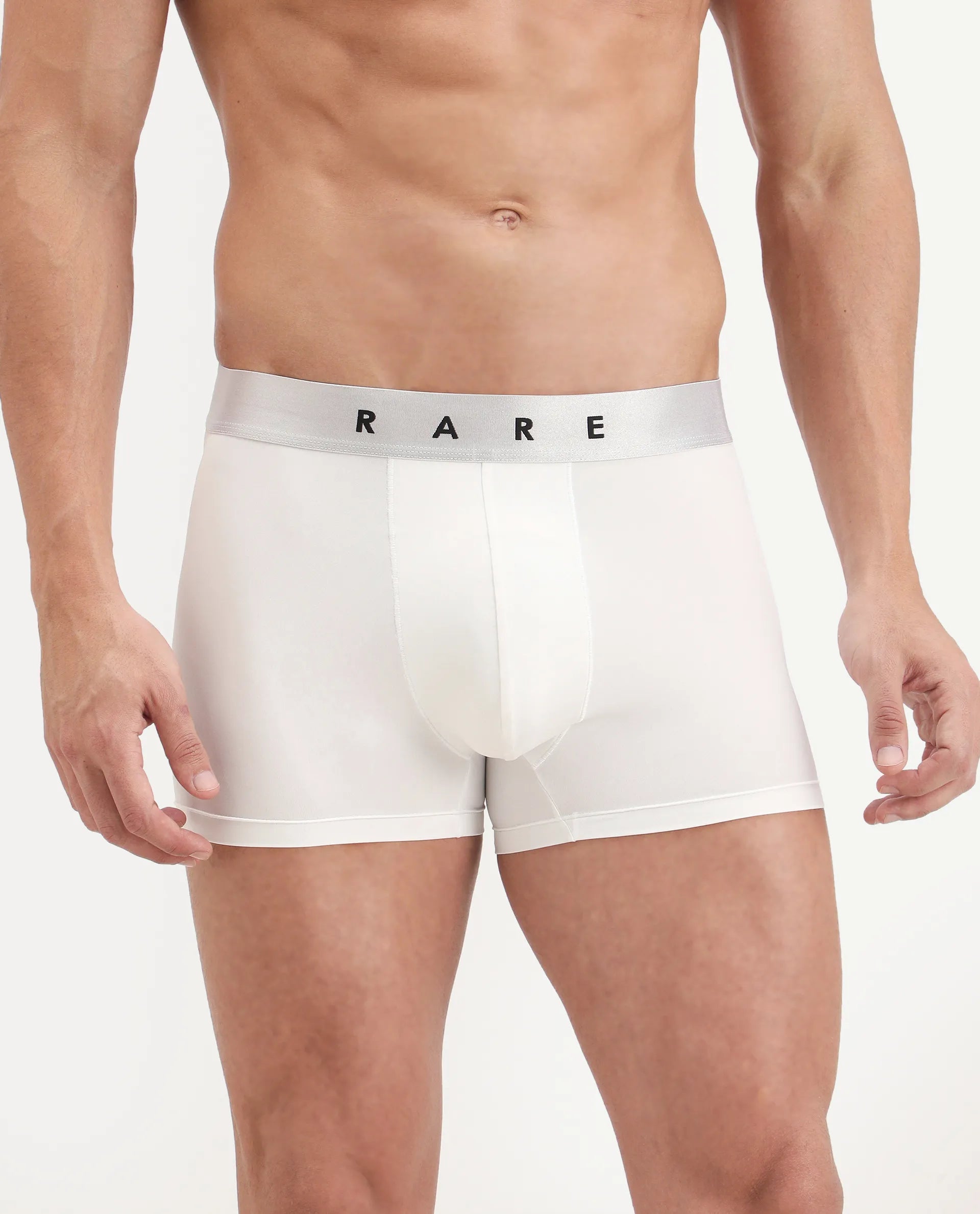 Rare Rabbit Men's Lovi Off White Soft Nylon Blend Trunks