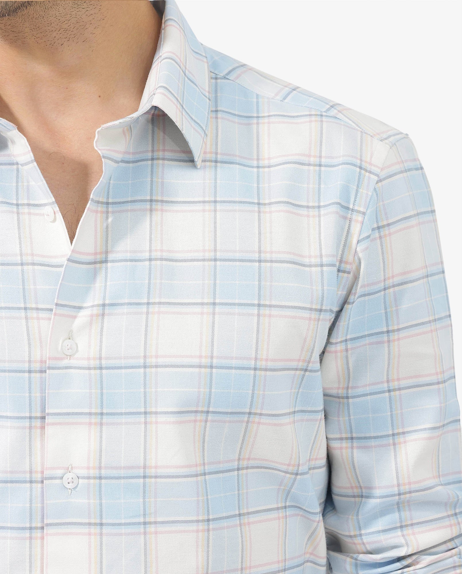 Rare Rabbit Mens Lowen Pastel Yellow Cotton Fabric Full Sleeve Checks Print Shirt