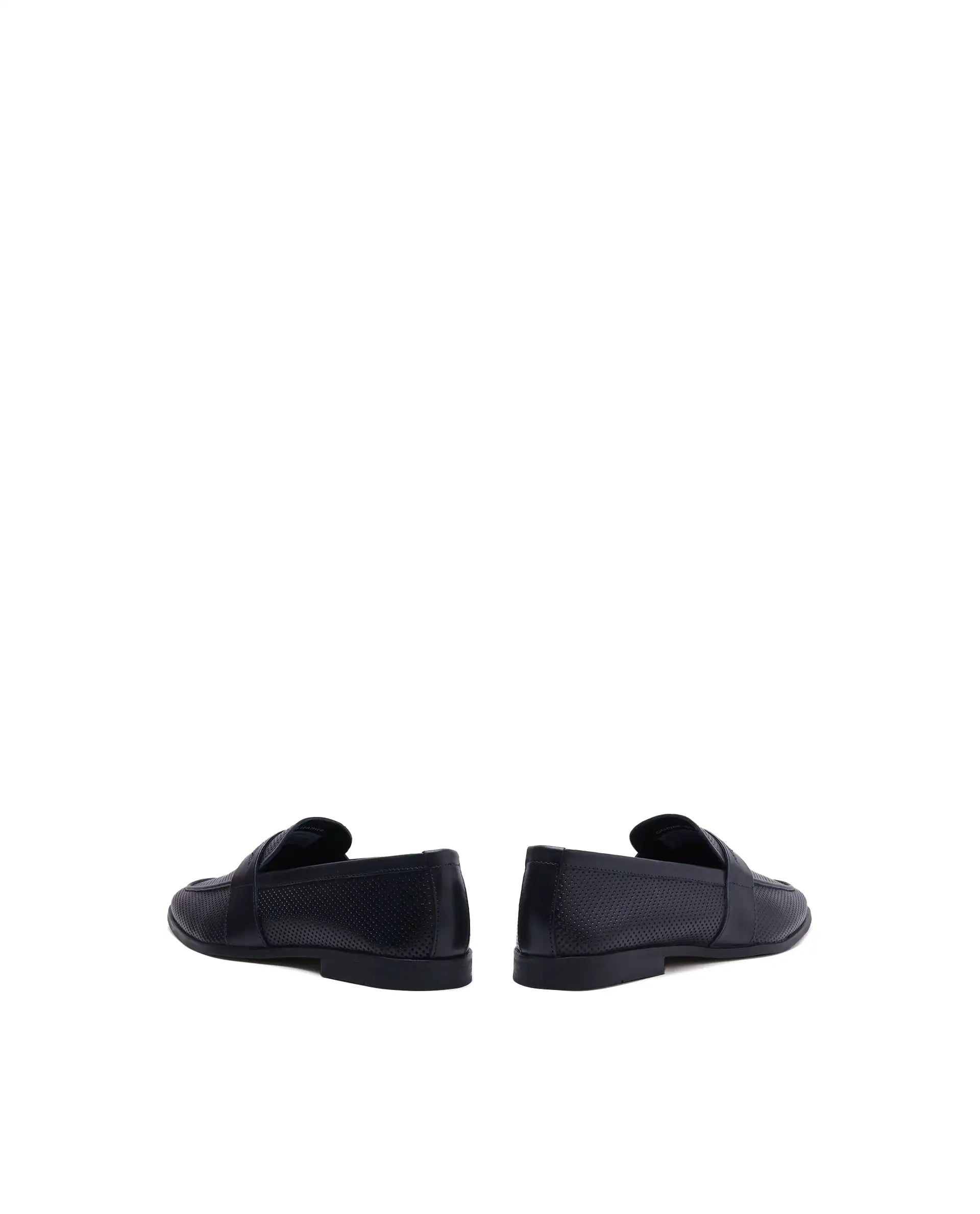 Rarez Men's Lucent Navy Leather Fabric Mocassin