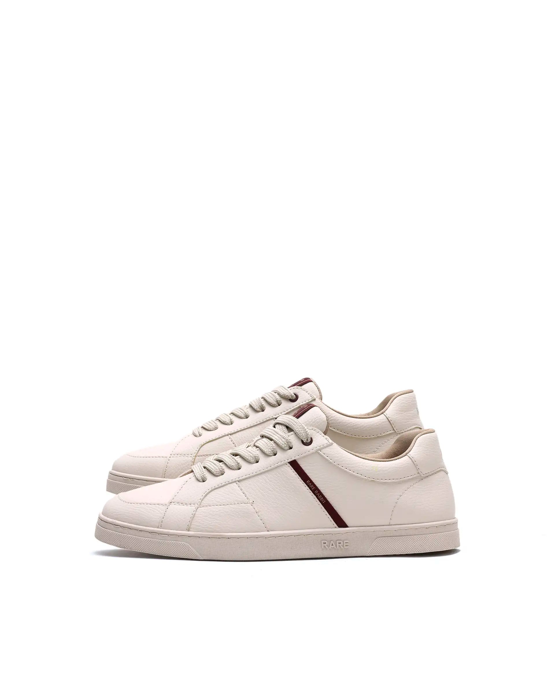 Rare Rabbit Men's Lunar Light Beige Micro Fiber Leather Sneaker