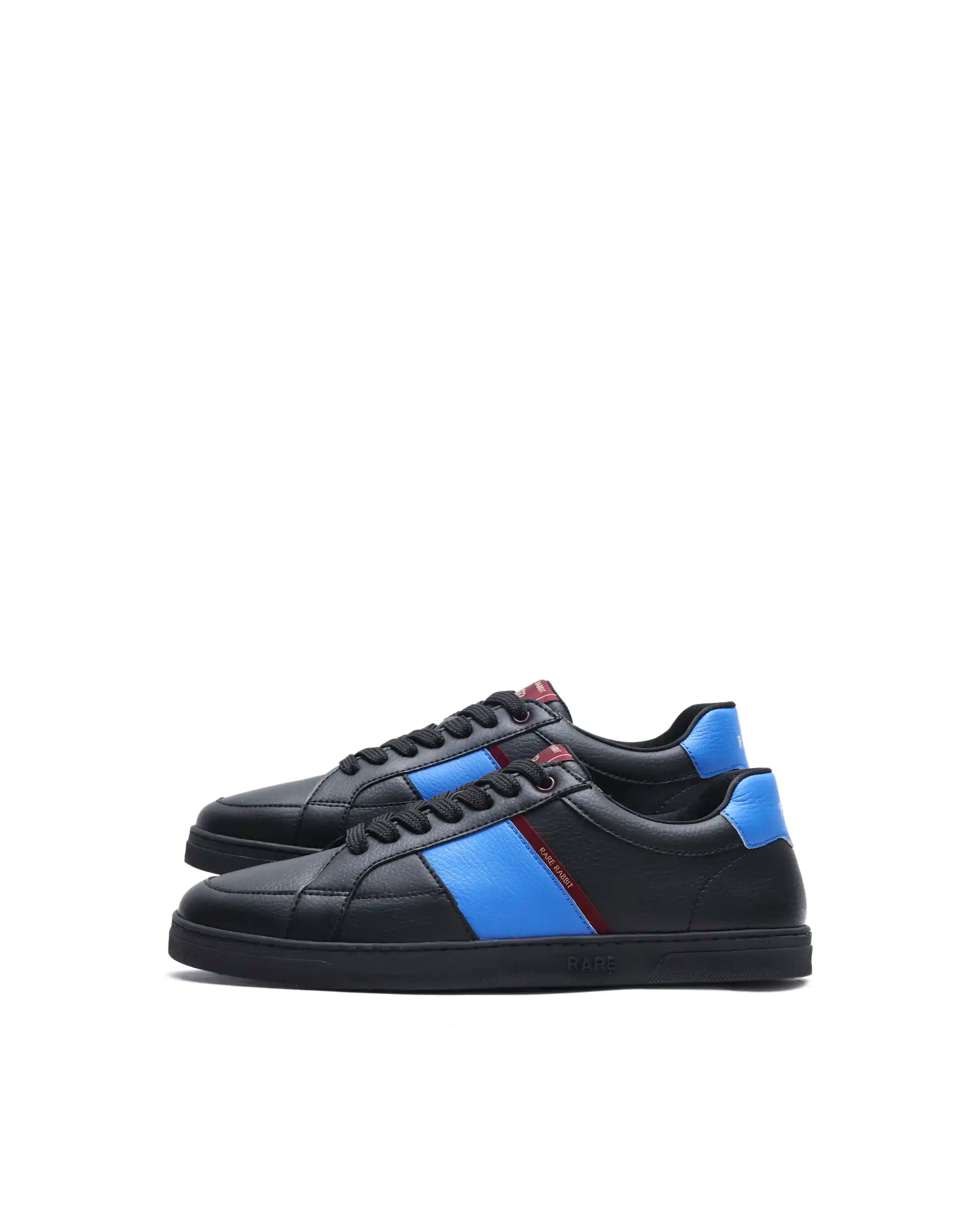 Rare Rabbit Men's Lunar Black Micro Fiber Leather Sneaker