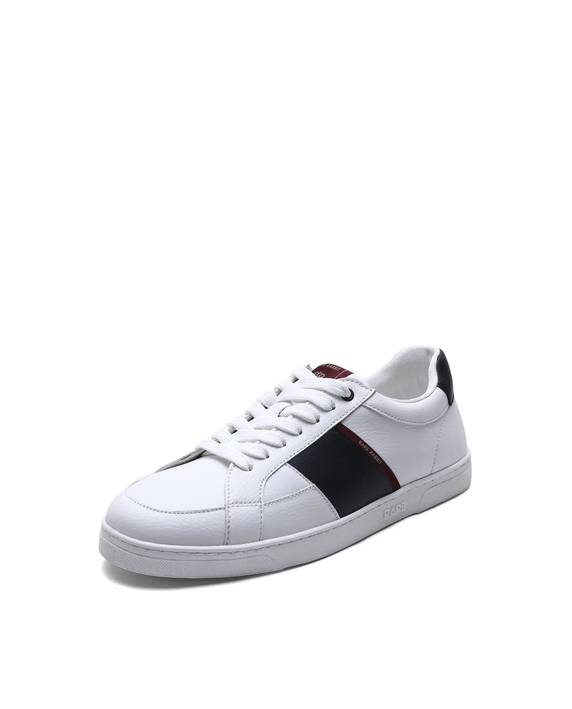 Rare Rabbit Men's Lunar White Micro Fiber Leather Sneaker