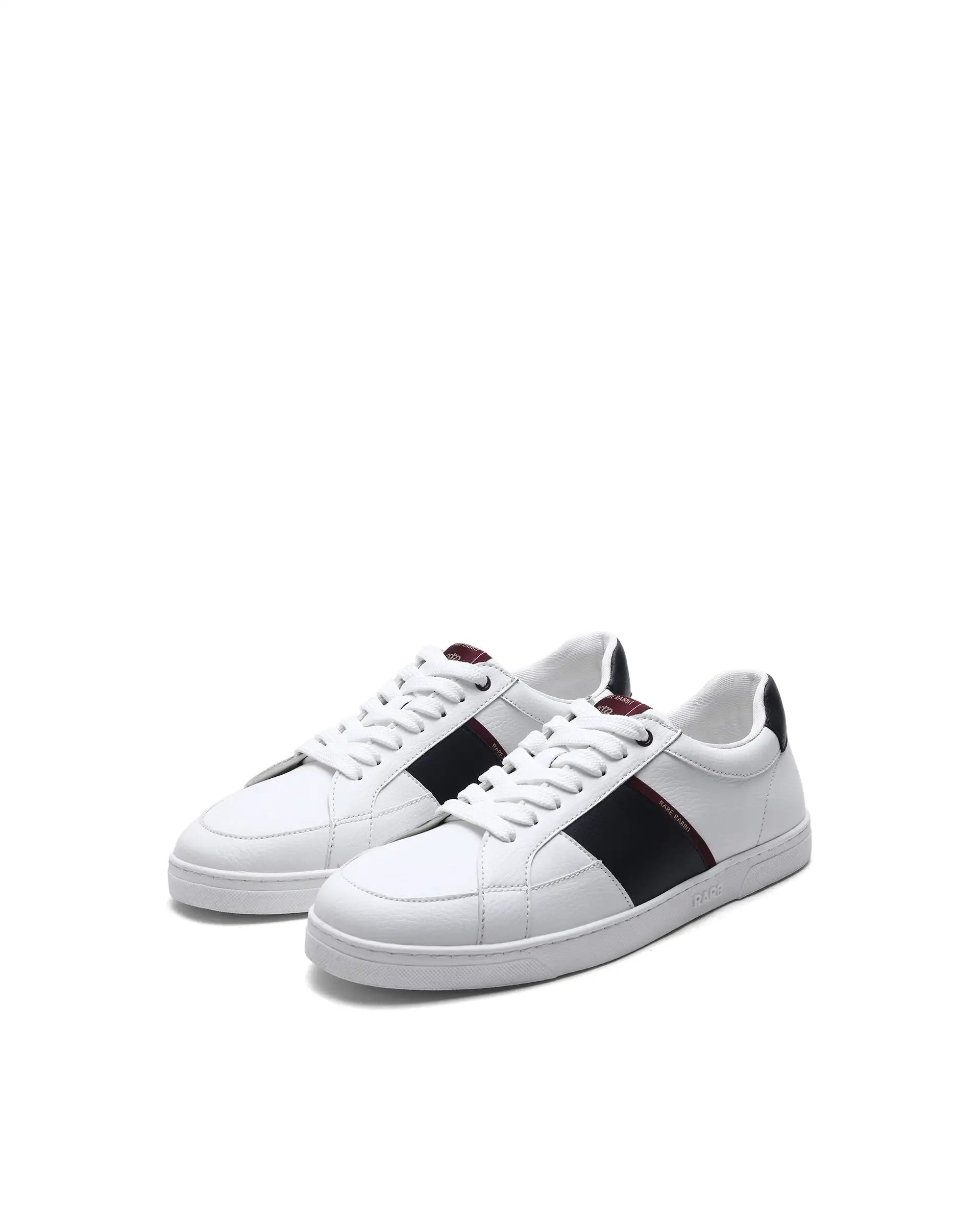 Rare Rabbit Men's Lunar White Micro Fiber Leather Sneaker