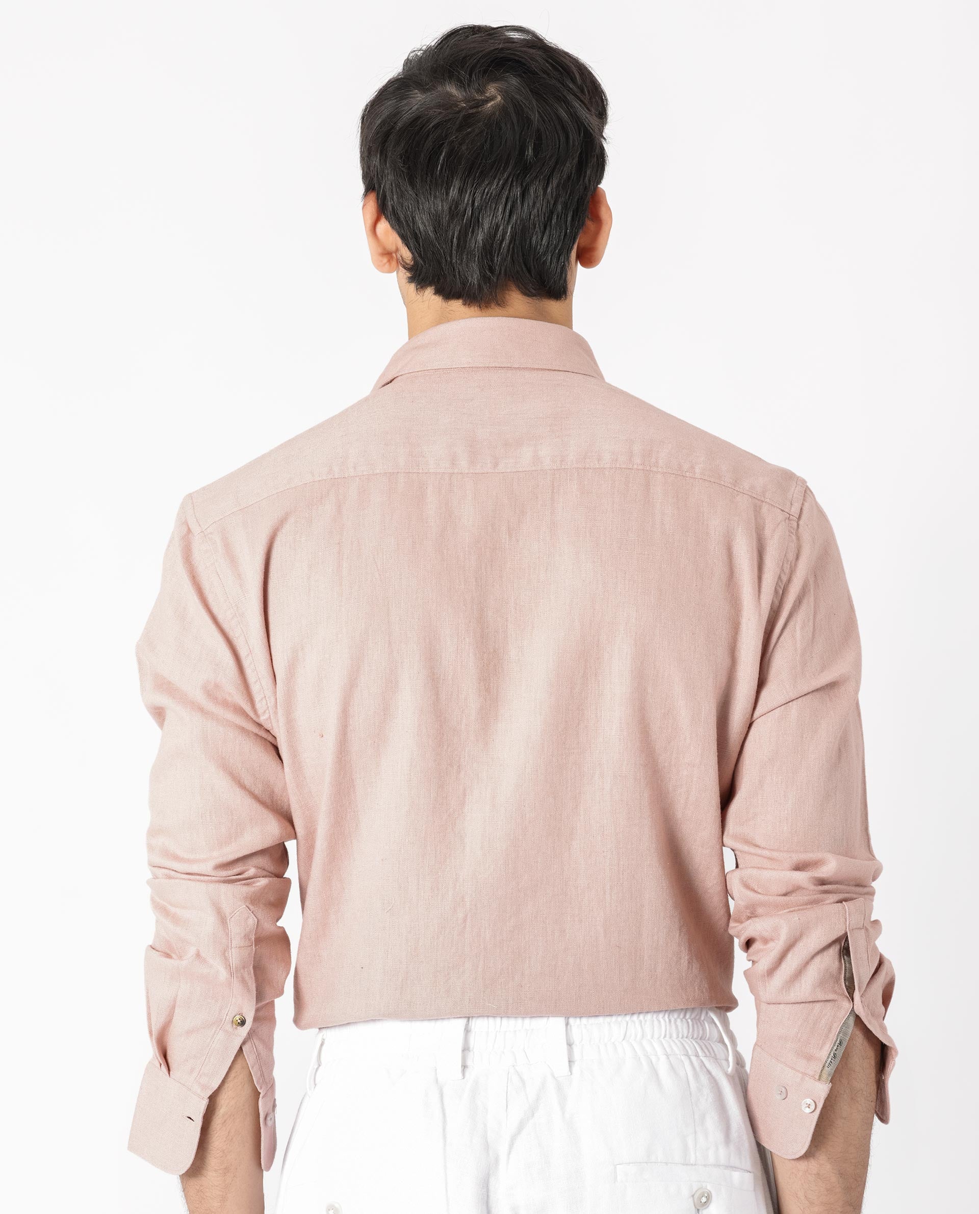 Rare Rabbit Men's Lunet Beige Linen Full Sleeves Solid Shirt