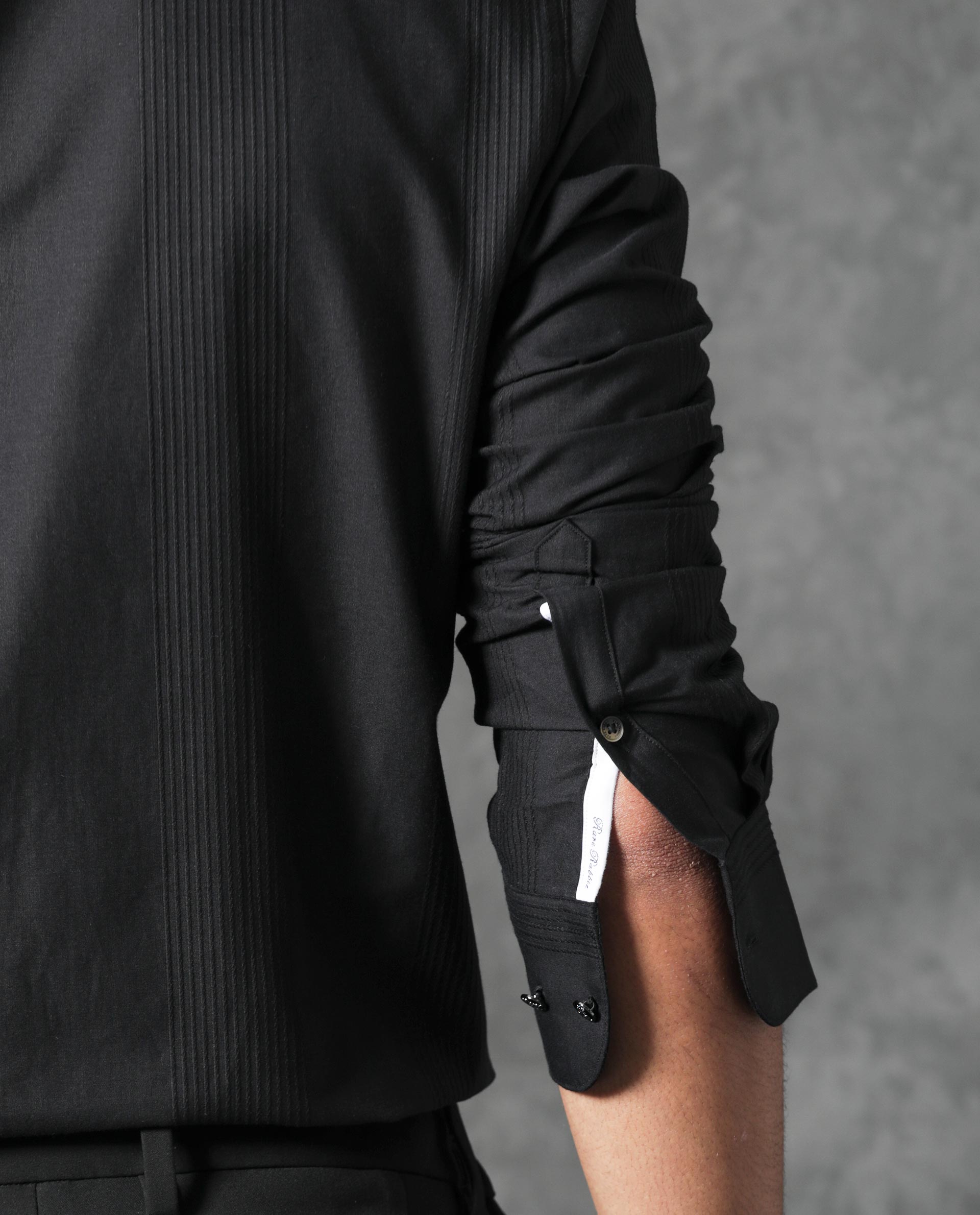 Rare Rabbit Men's Lurtz-1 Black Cotton Fabric Full Sleeves Striped Shirt