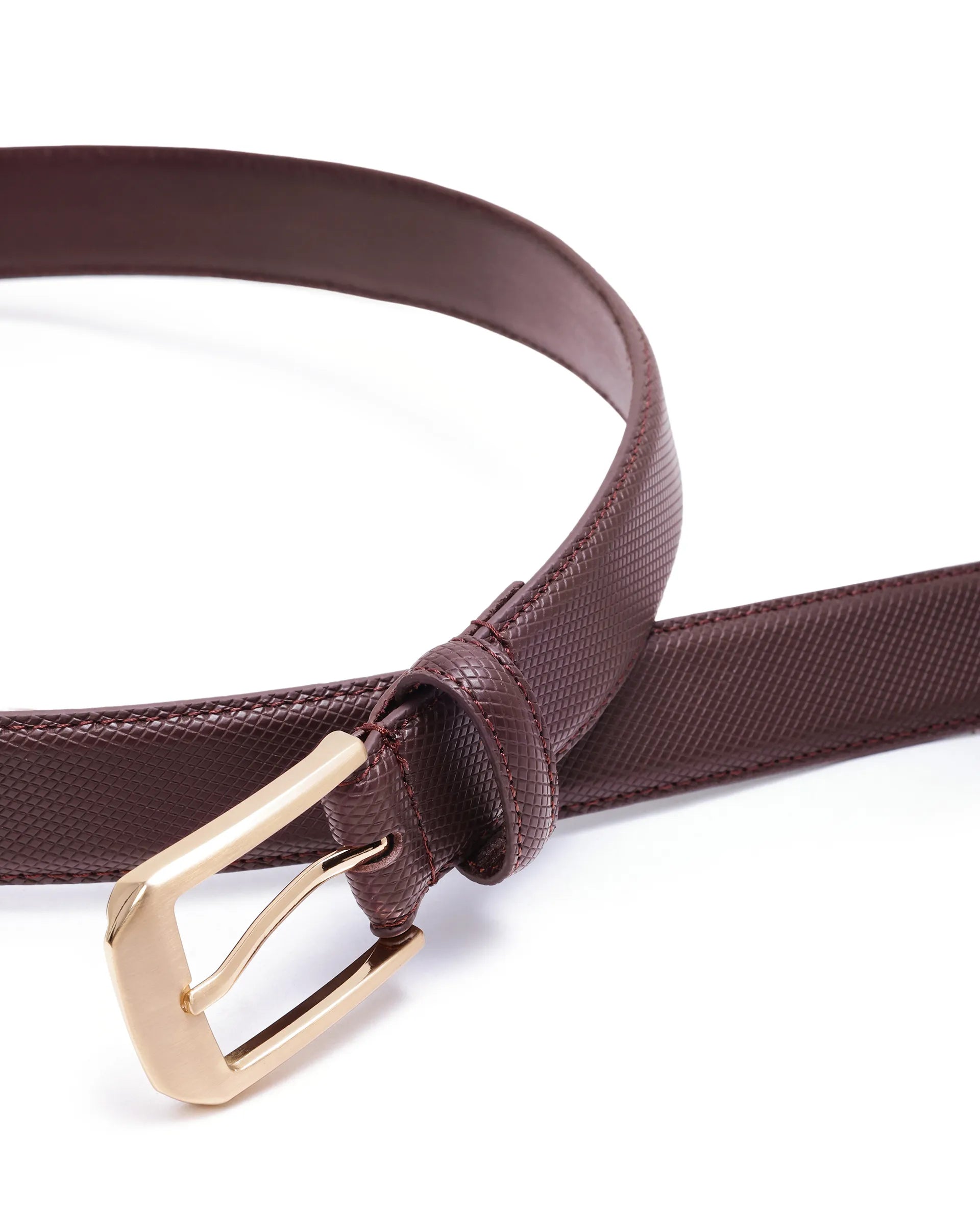 Rare Rabbit Men Lynx Cherry Leather Belt