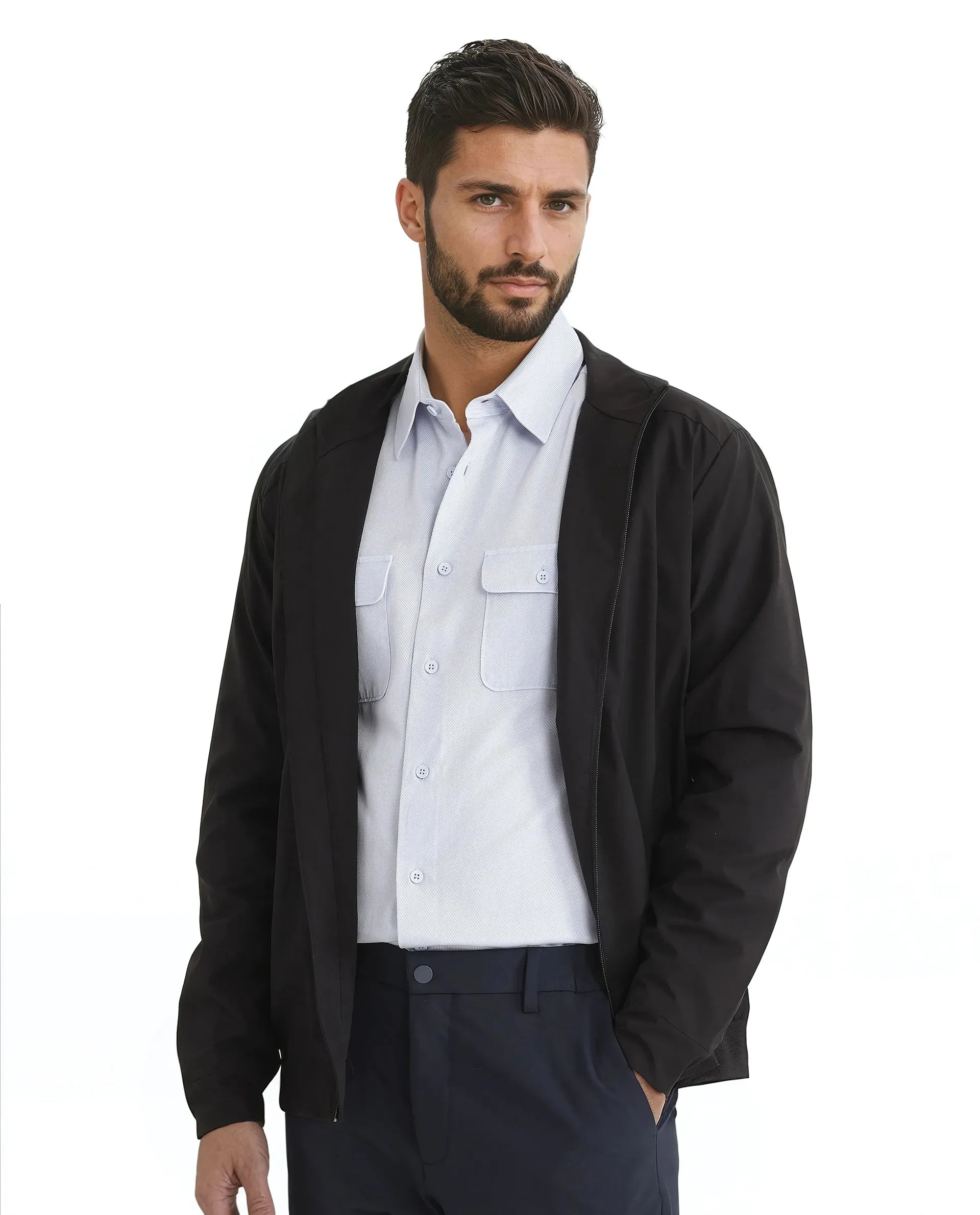 Rare Rabbit Men Lyton-25 Pastel Blue Full Sleeve Collared Neck Button Closure Plain Shirt