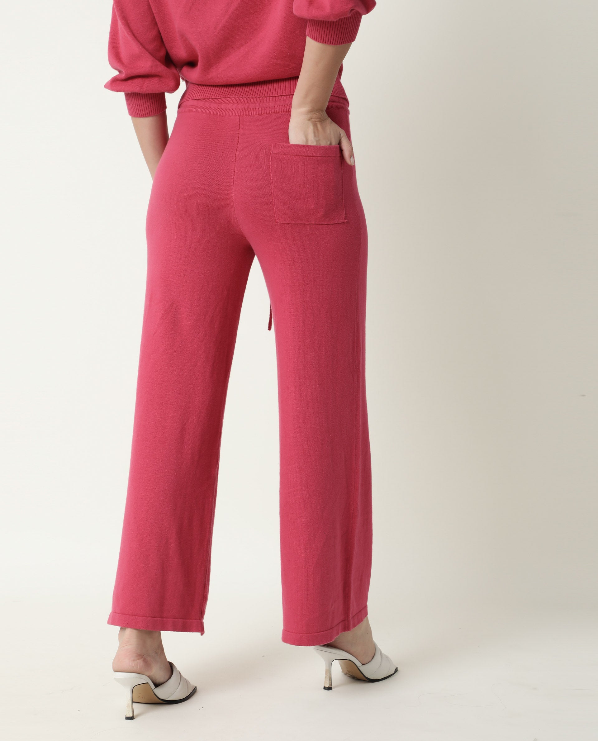 Rareism Women Finn Light Pink Cotton Fabric Straight Fit Full Sleeves Solid Hooded Track Suit