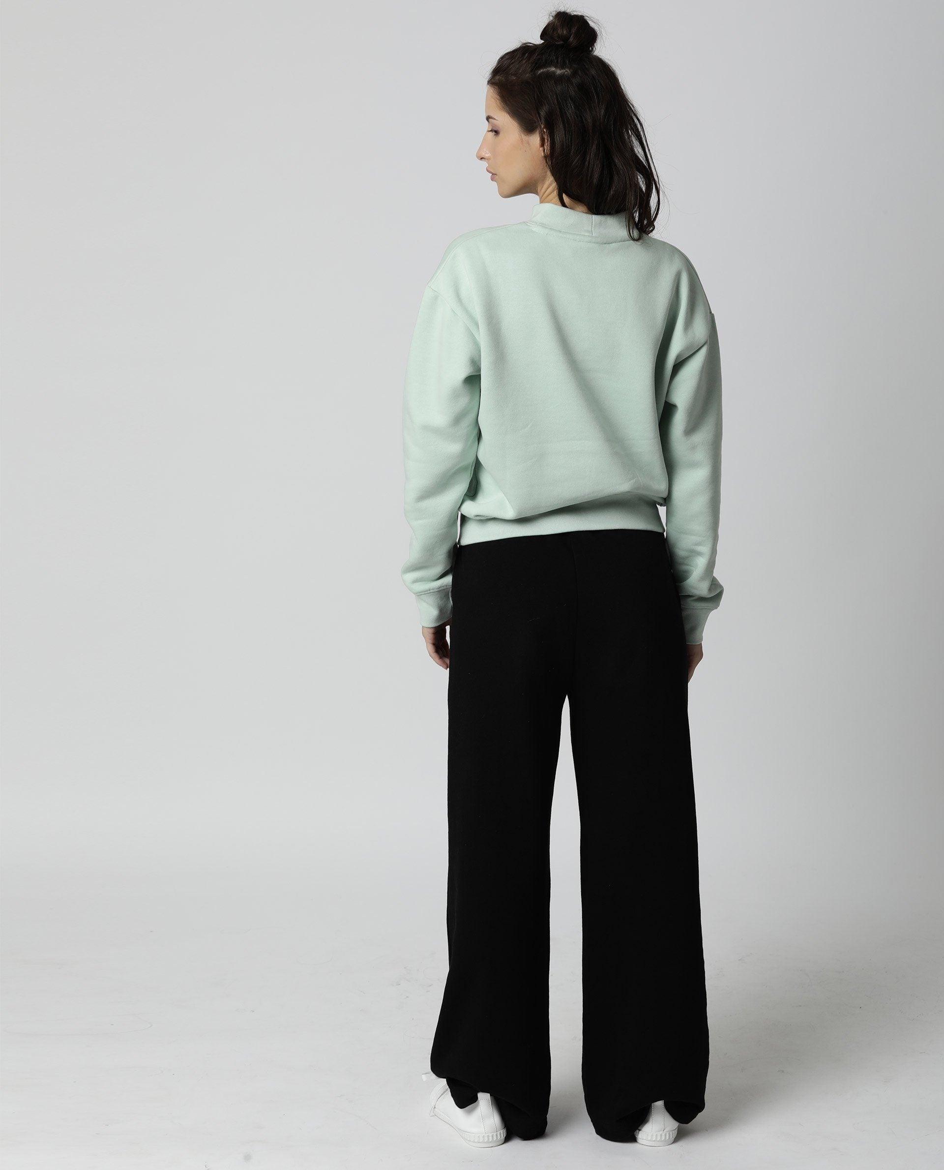 Rareism Womens Fury Green Sweatshirt Relaxed Fit Full Sleeves