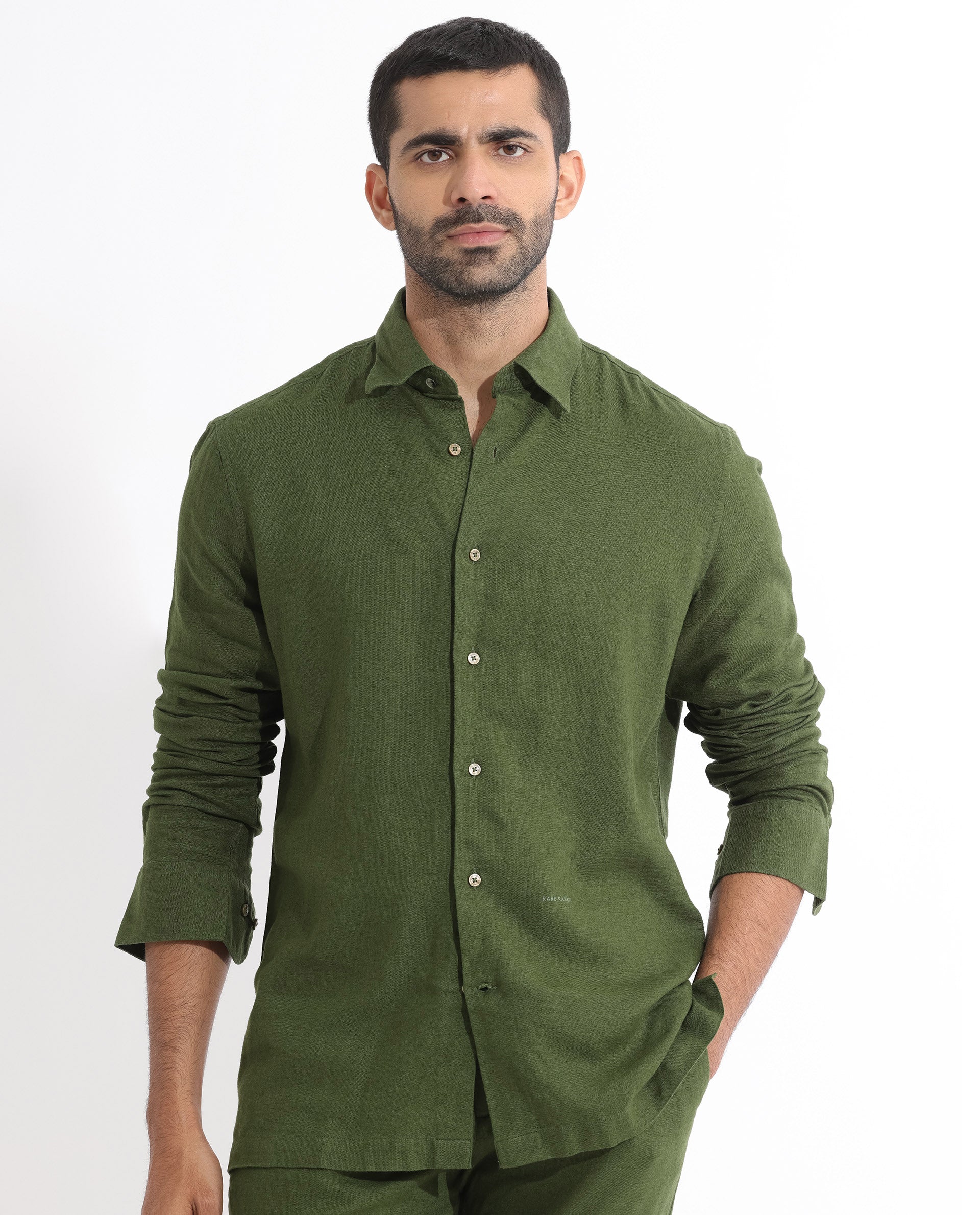 Buy Olive Green Shirts for Men by LEWEL Online