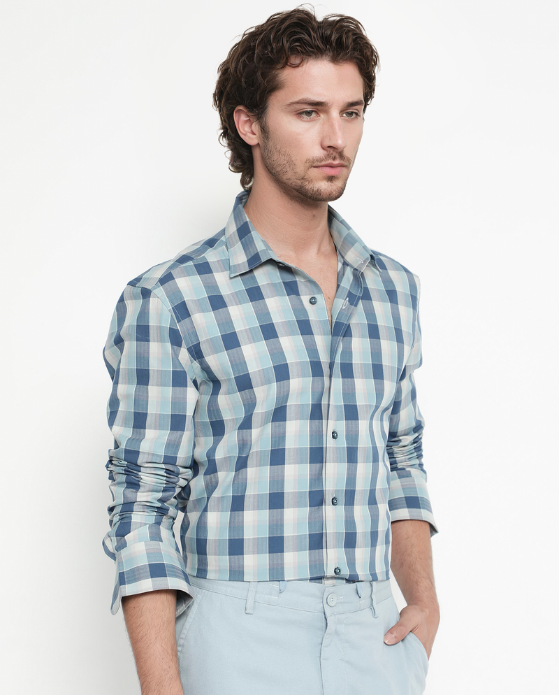 Men's 100% Cotton Formal Shirt – Light Purple With Stripes, Full Sleeve Regular Fit, Size 40
