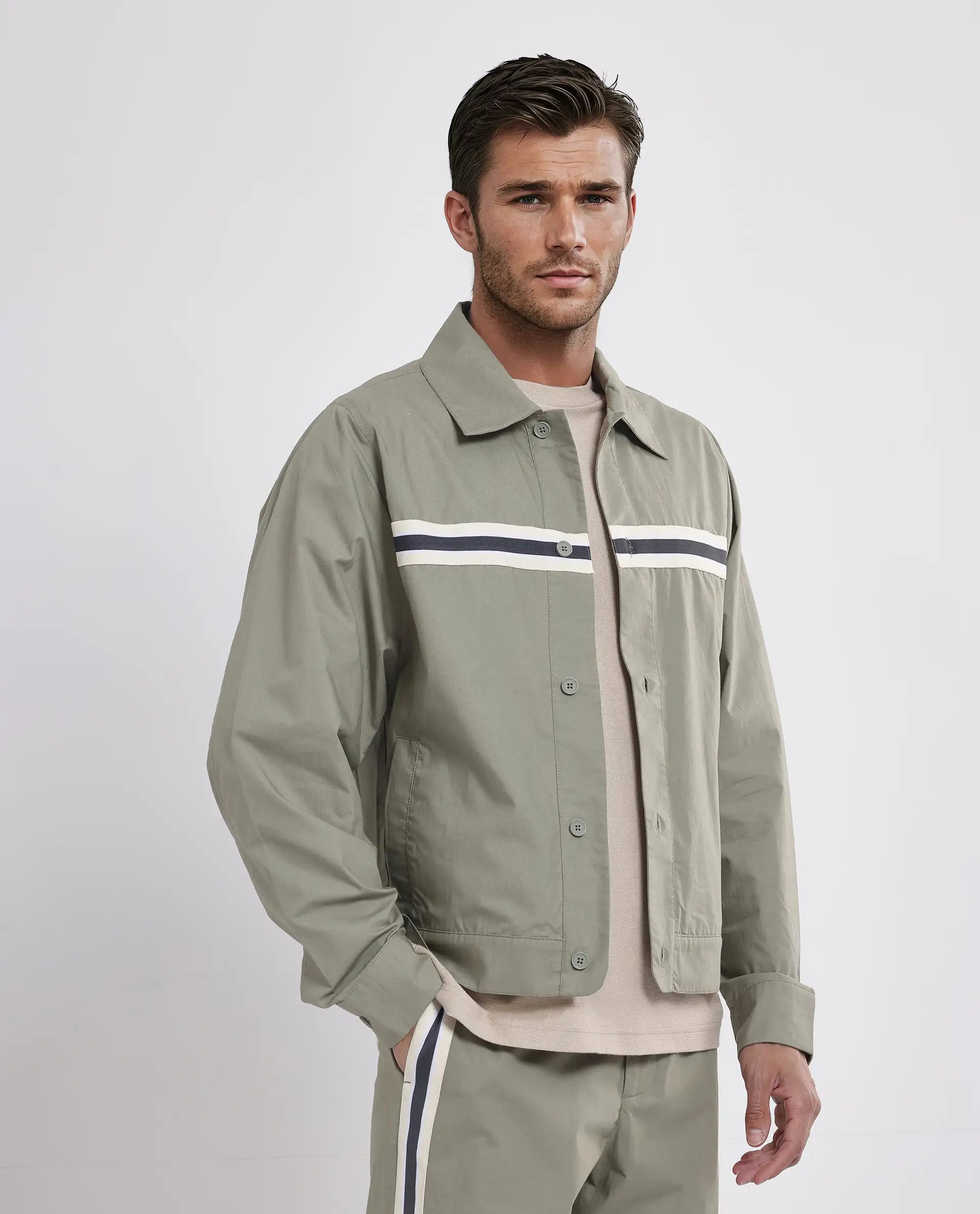 Rare Rabbit Men Macon-S Green Cotton Fabric Full Sleeves Collared Neck Button Closure Plain Shirt