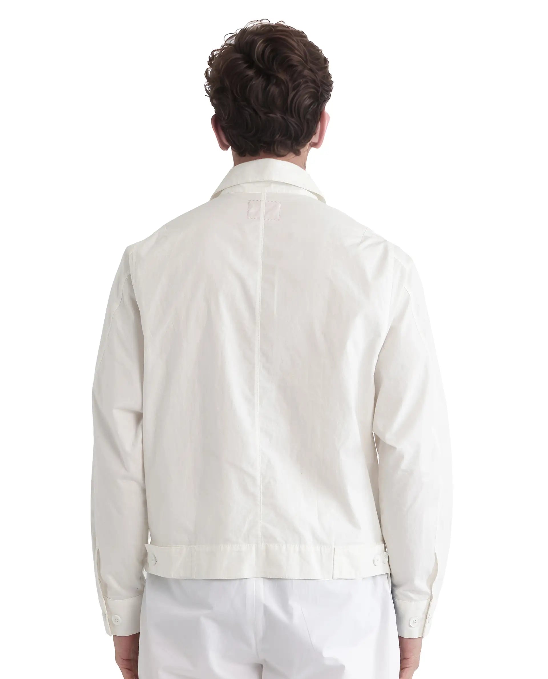 Rare Rabbit Men Macon-S White Cotton Fabric Full Sleeves Collared Neck Button Closure Plain Shirt