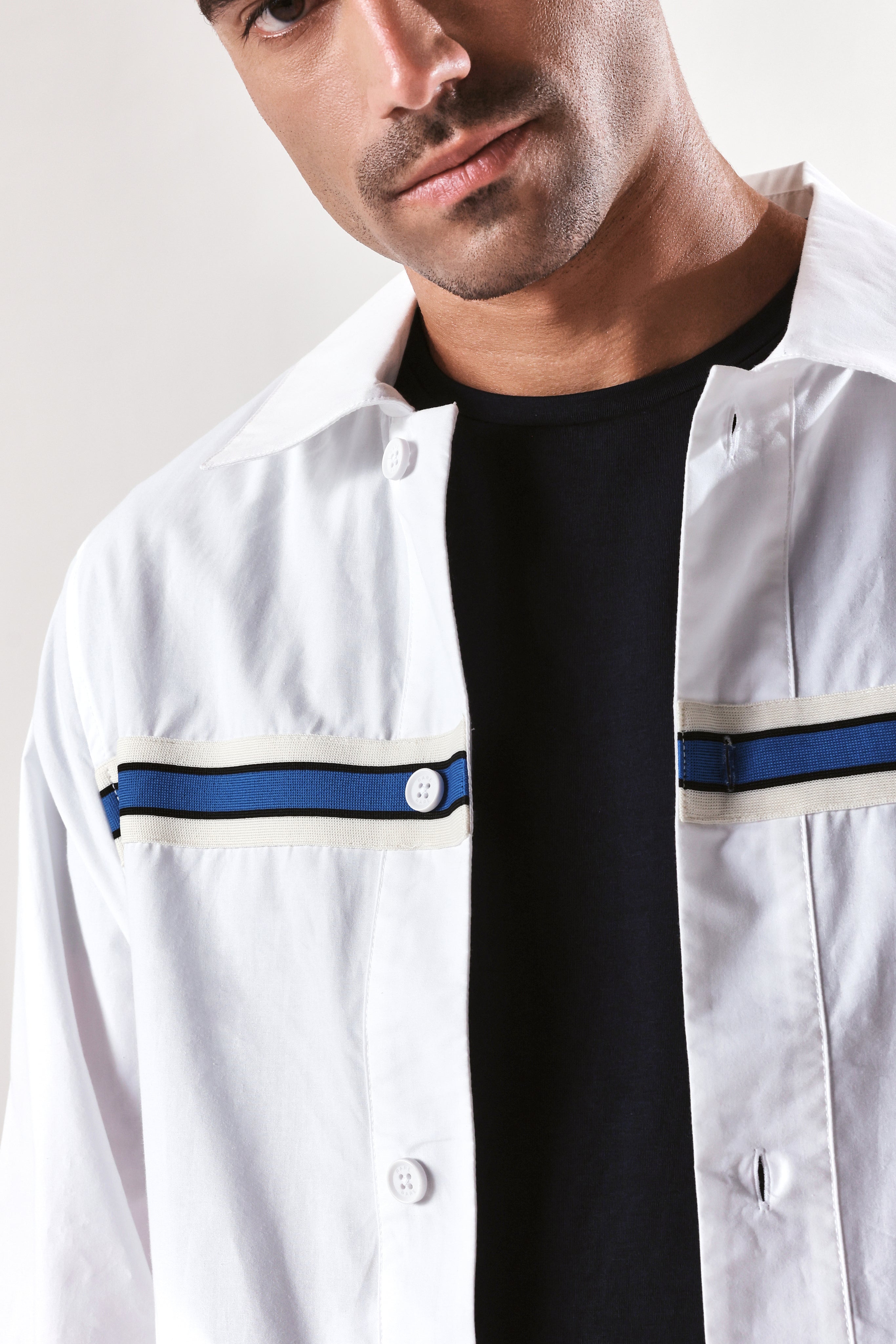 Rare Rabbit Men's Macon-S White Cotton Plain Regular Fit Full Sleeve Collared Shirt