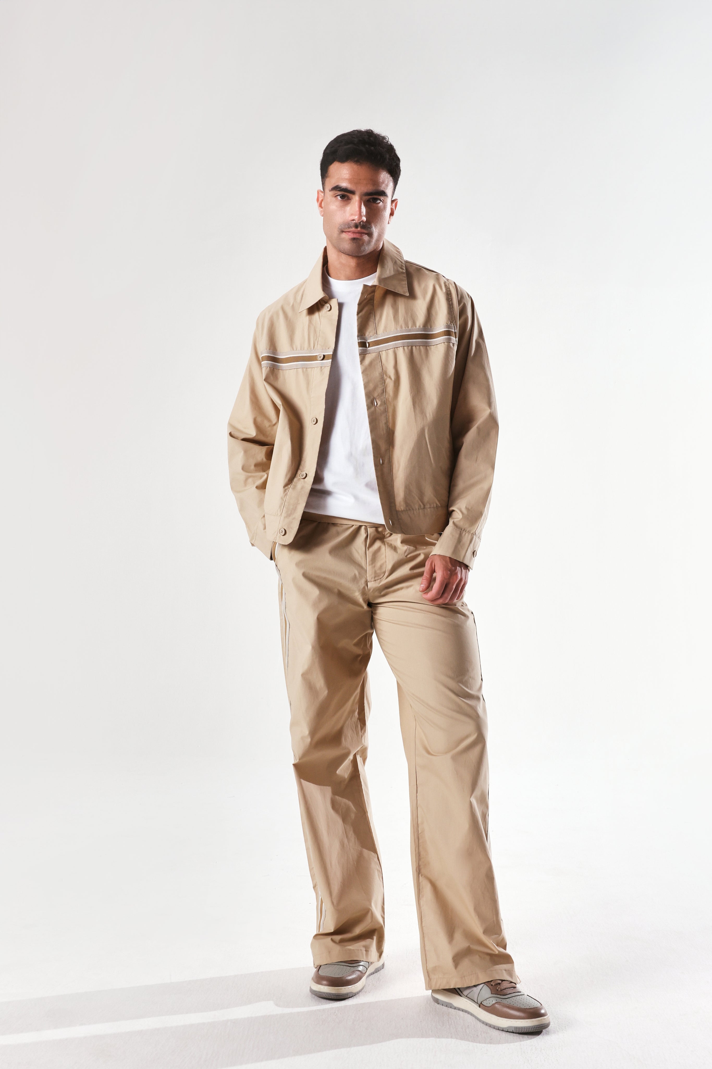 Rare Rabbit Men's Macon-S Beige Cotton Plain Regular Fit Full Sleeve Collared Shirt