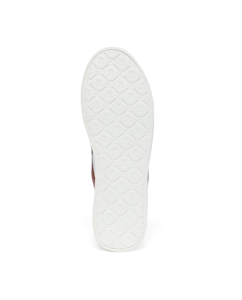 Rare Rabbit Men's Nova White Round Toe Smart Casual Low-Top Lace-Up Logo Branding Sneaker Shoes