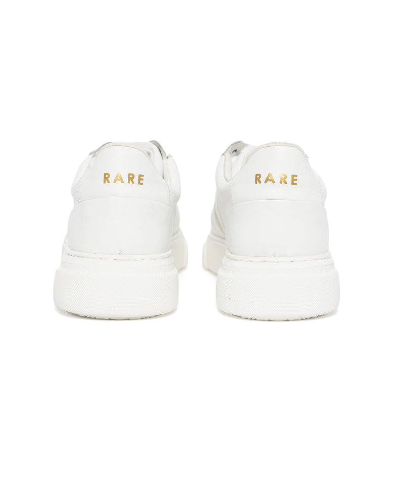 Rare Rabbit Mens Polaris White Round Toe Low Top Lace-Up Sneaker Shoes
