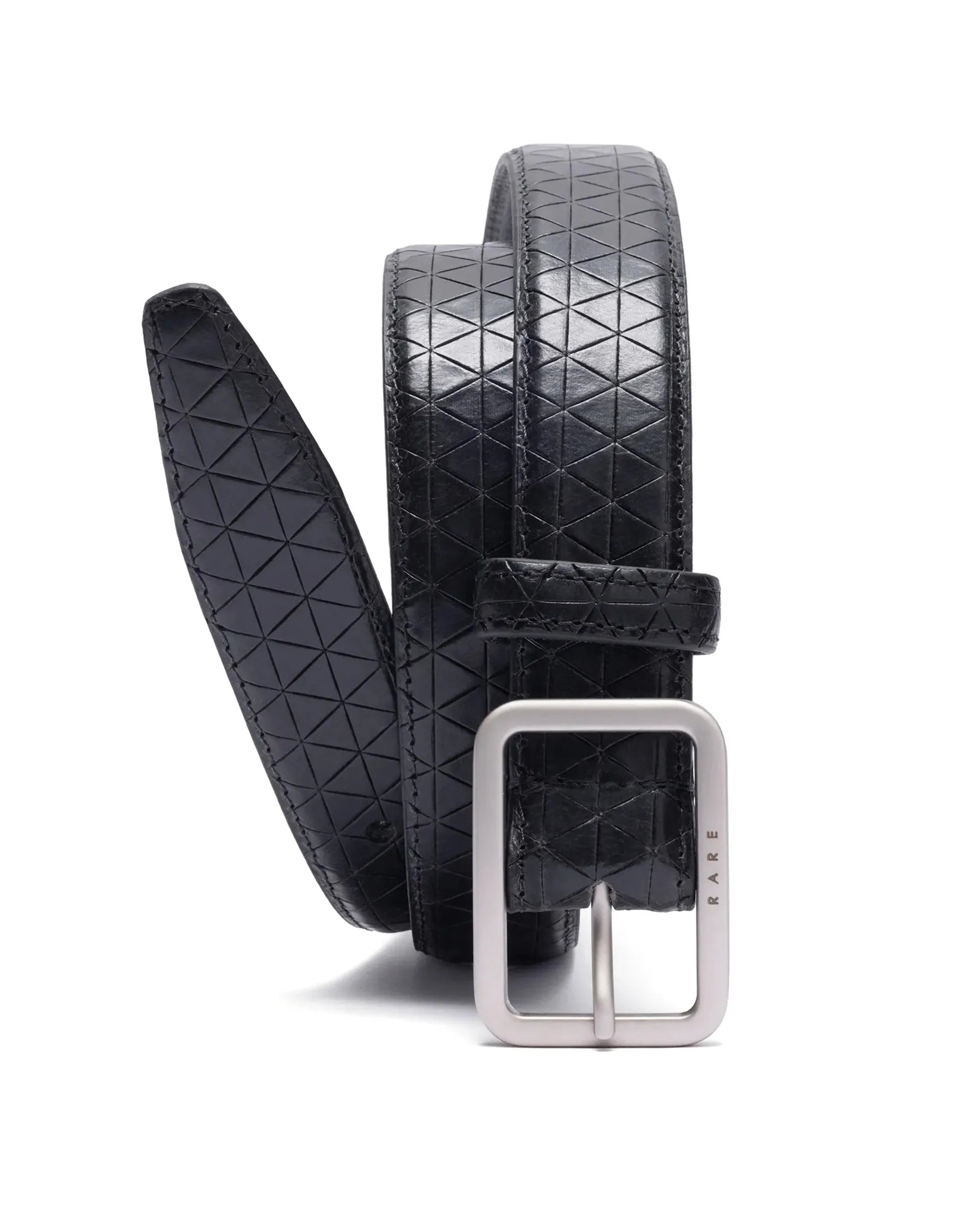 Rare Rabbit Men's Malfy Black Non Reversible Belt