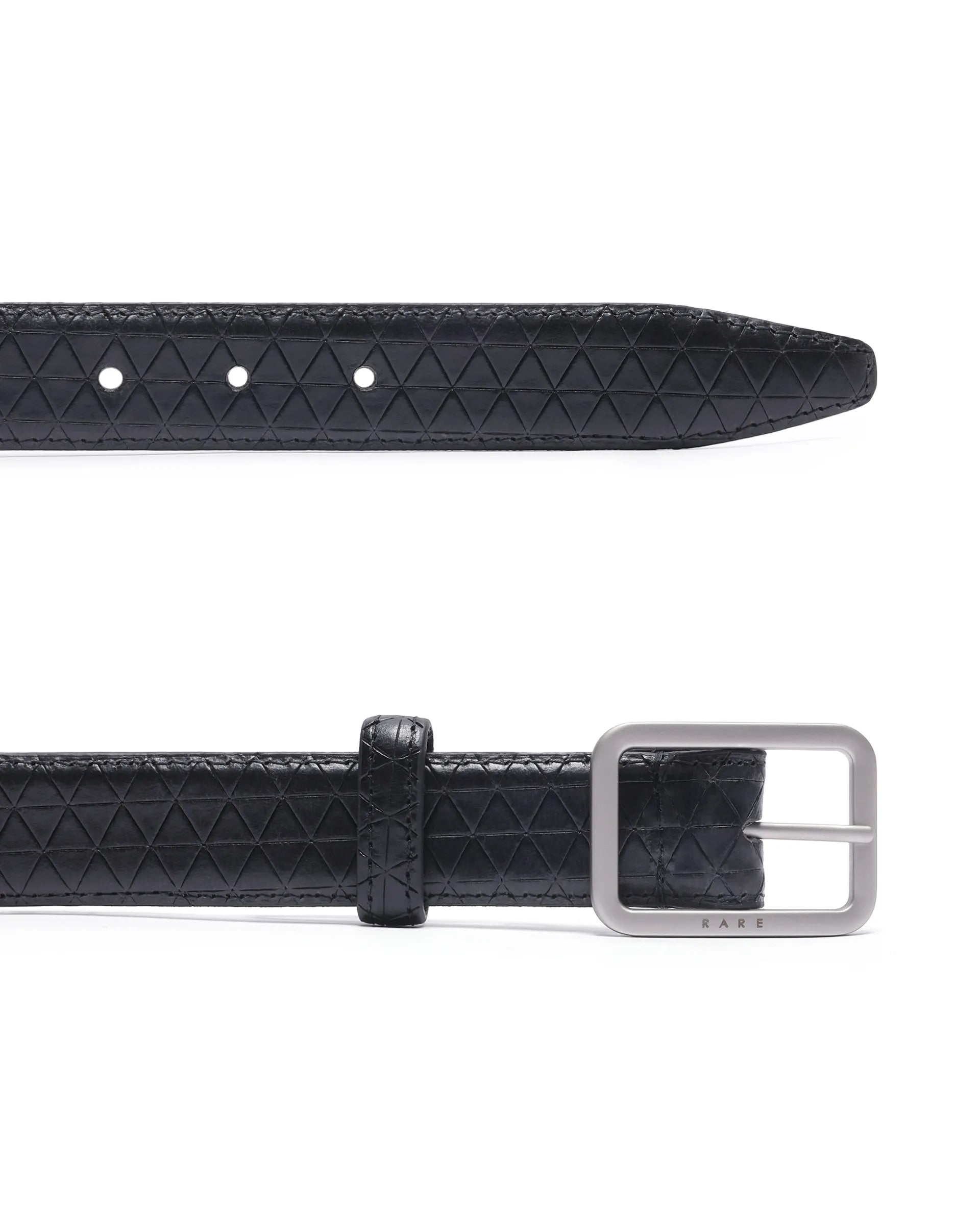 Rare Rabbit Men's Malfy Black Non Reversible Belt