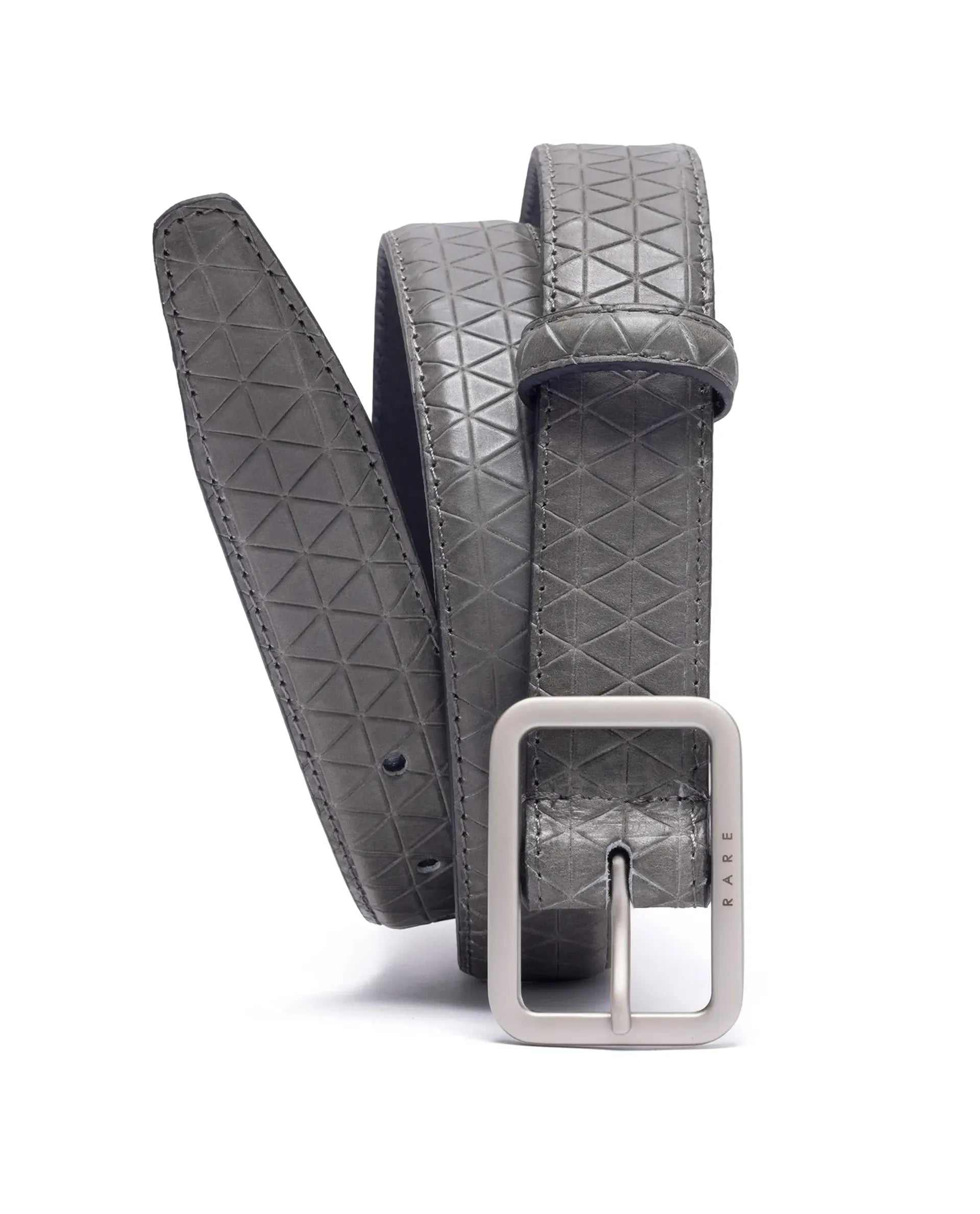 Rare Rabbit Men's Malfy Grey Non Reversible Belt