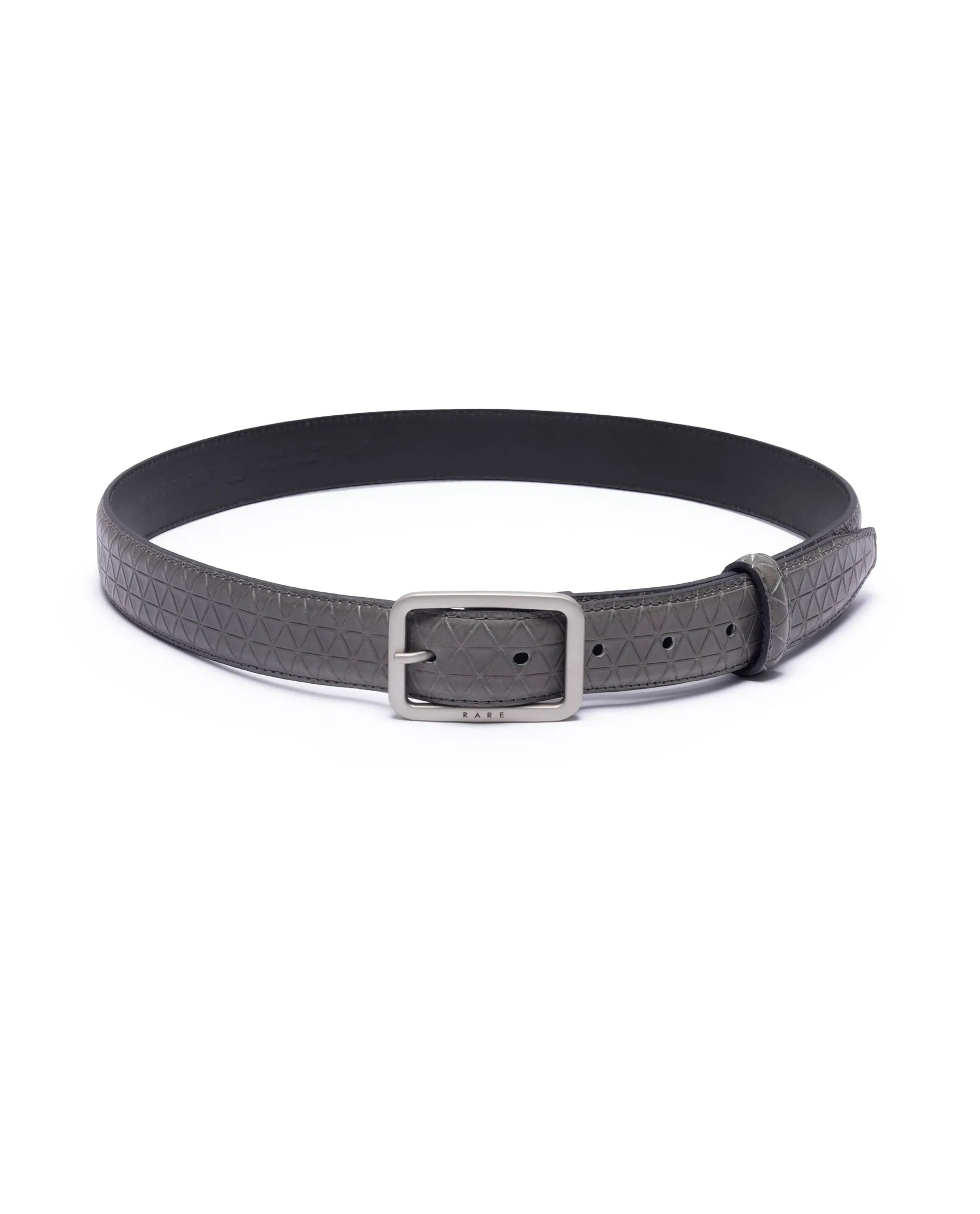 Rare Rabbit Men's Malfy Grey Non Reversible Belt