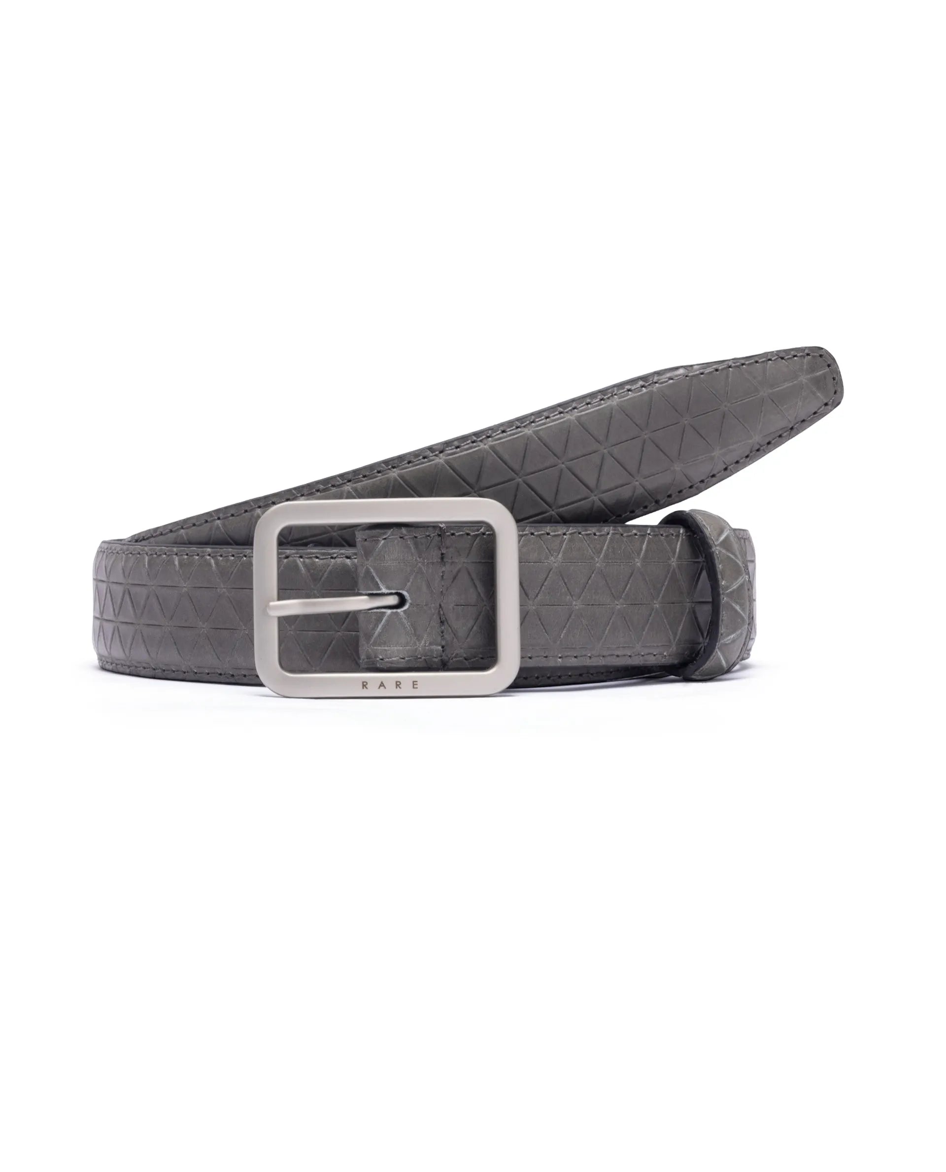 Rare Rabbit Men's Malfy Grey Non Reversible Belt