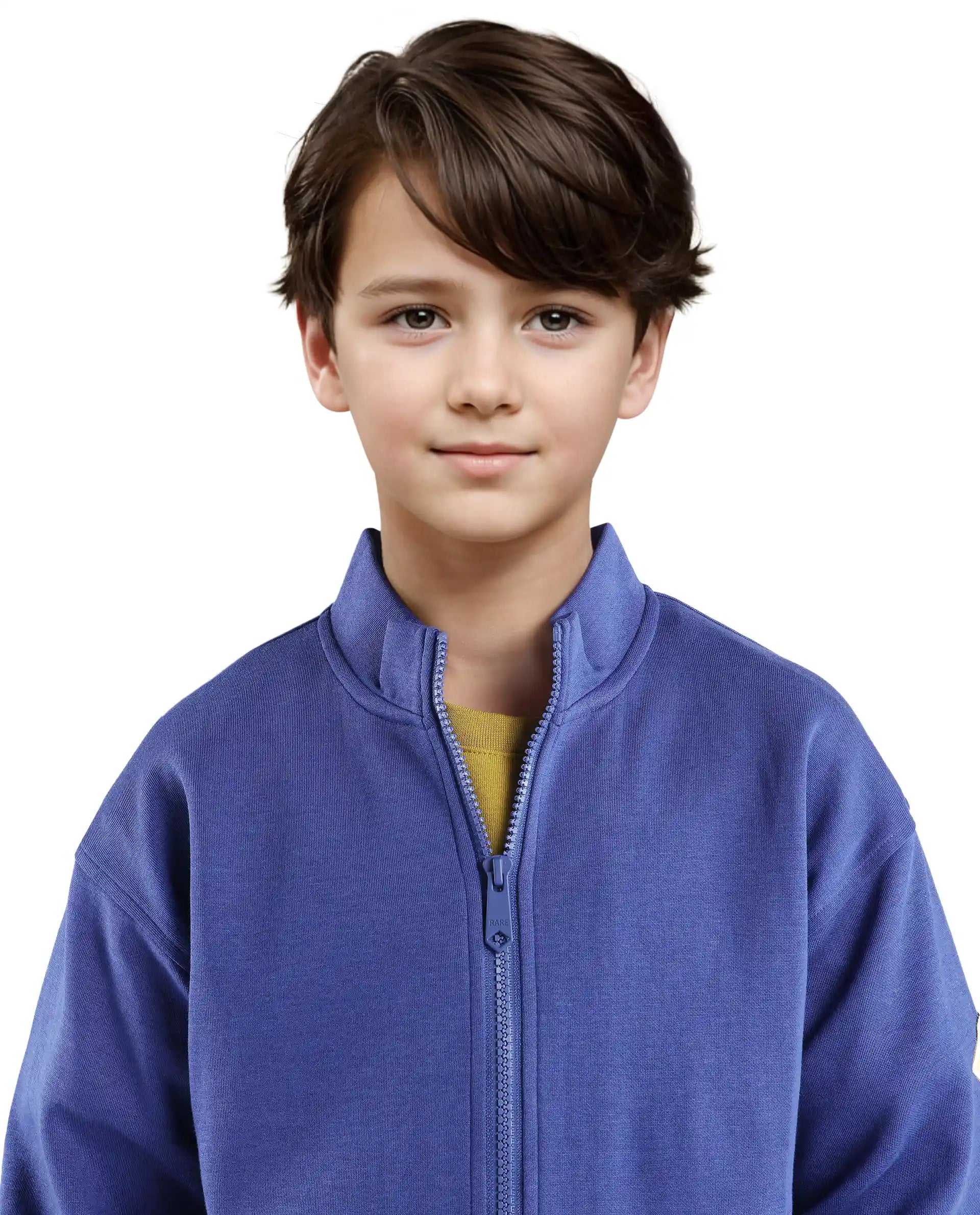 Rare Ones Kids Manttn Dark Blue Cotton Poly Full Sleeve Applique Jacket