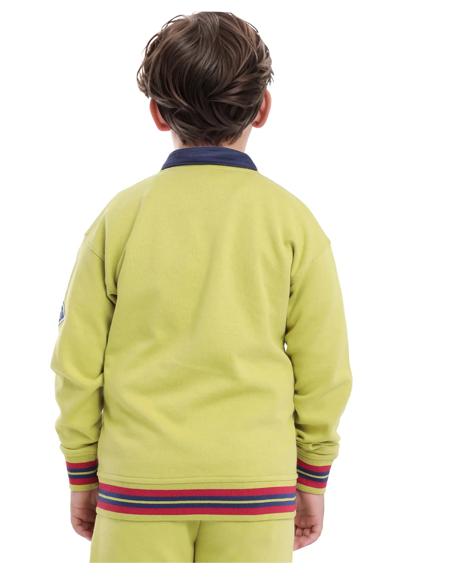 Rare Ones Kids Manttn Light Green Cotton Poly Full Sleeve Applique Jacket