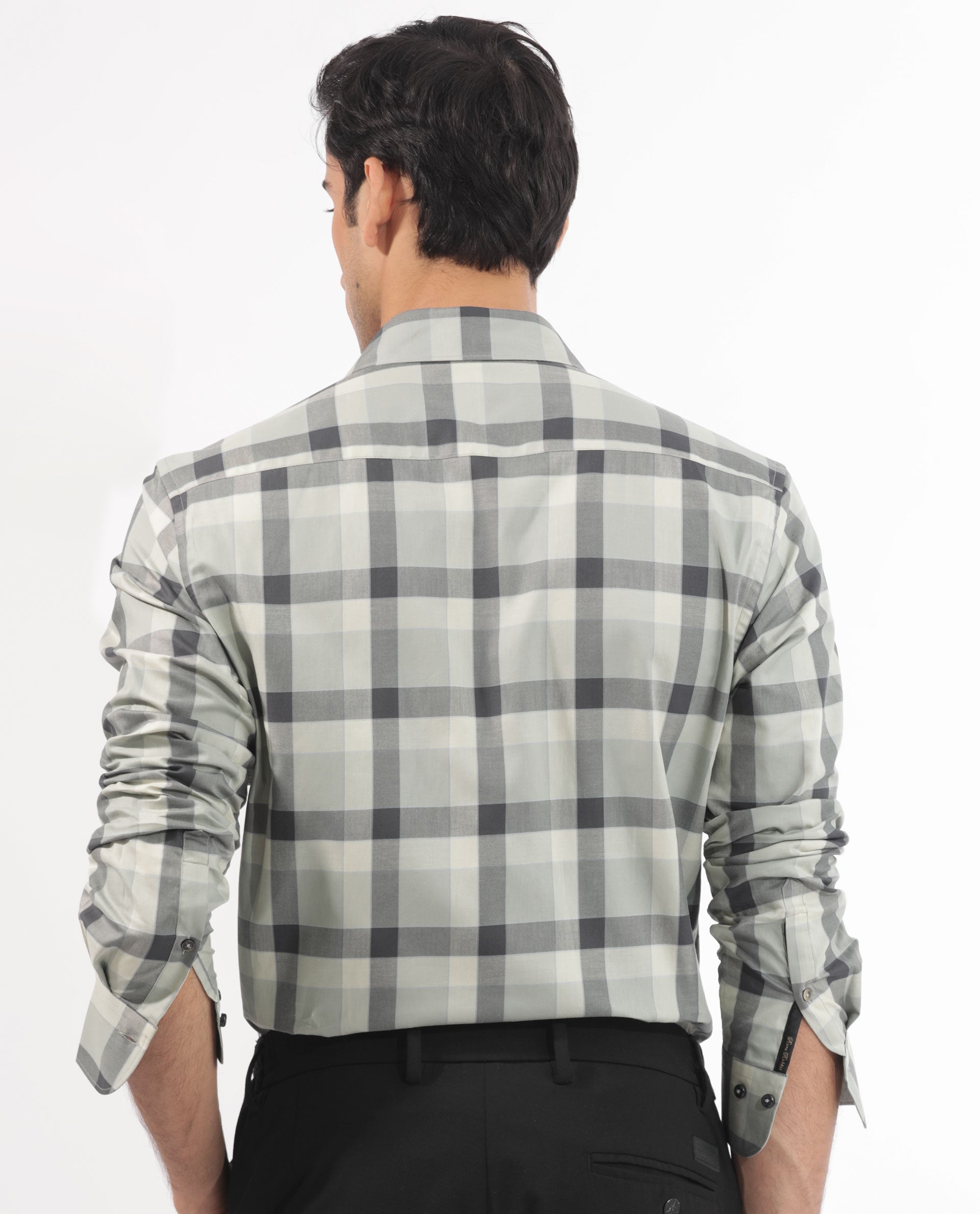 Rare Rabbit Men's Mape Dusky Green Shirt Cotton Full Sleeve Checks