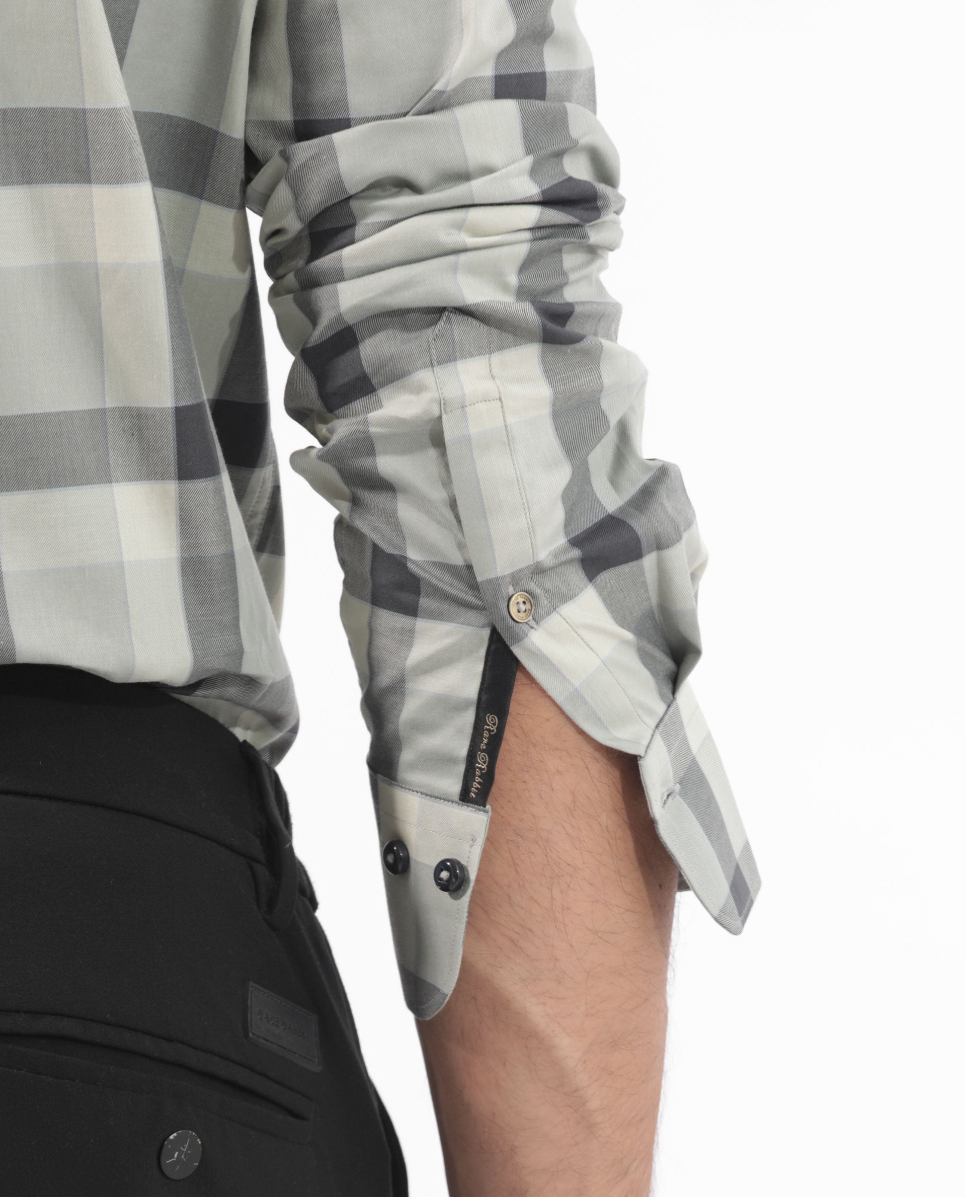 Rare Rabbit Men's Mape Dusky Green Shirt Cotton Full Sleeve Checks