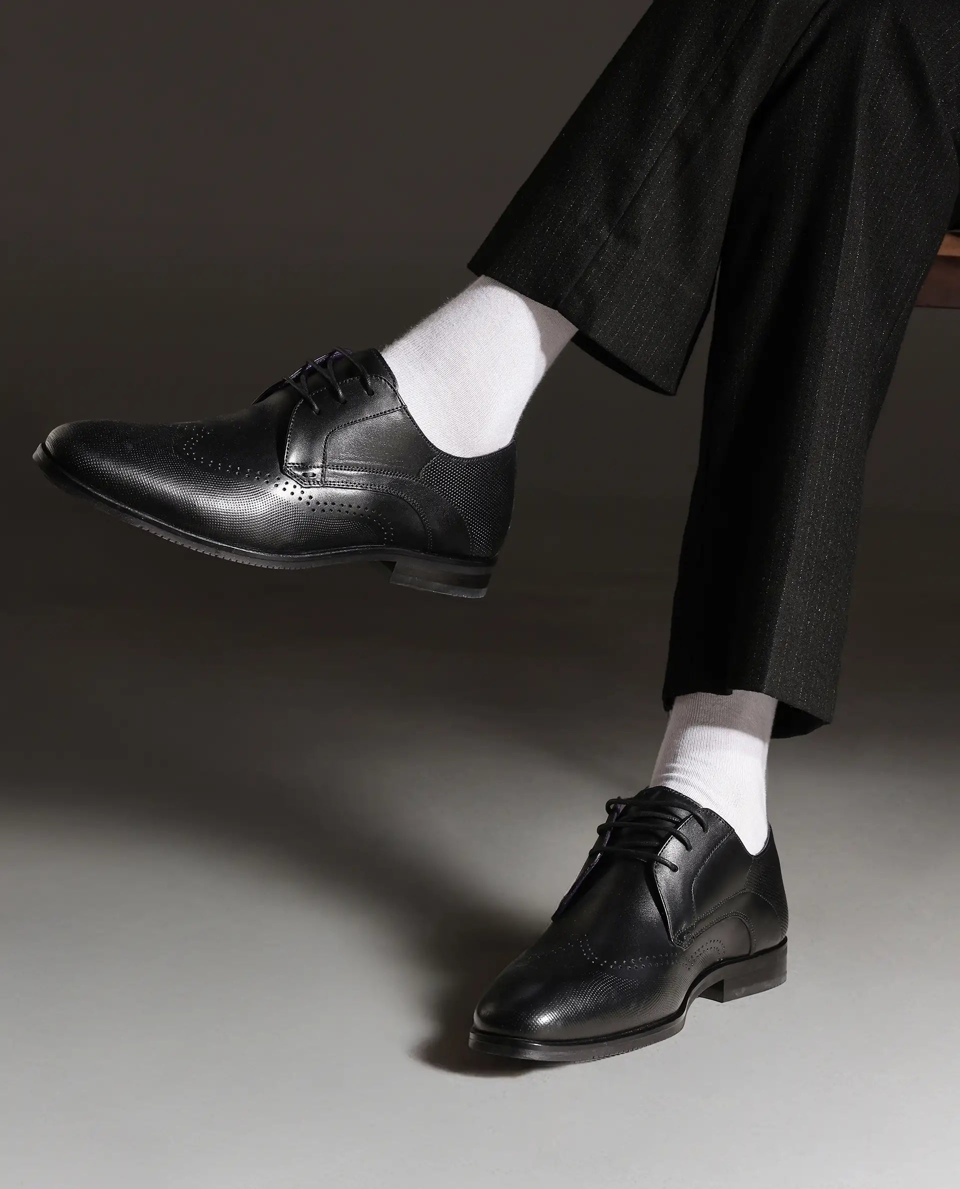 Rare Rabbit Men's Marcello Black Leather Formal