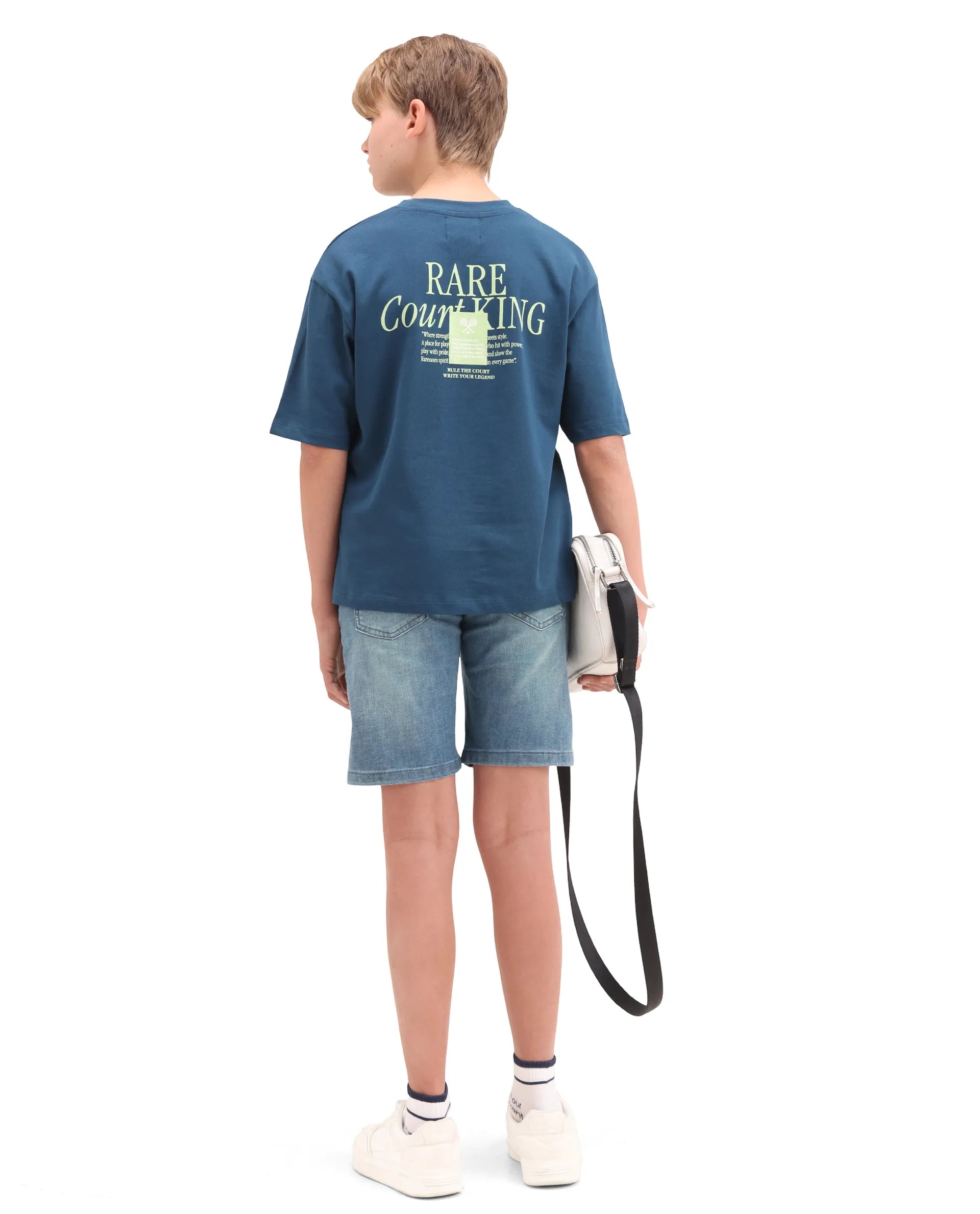 Rare Ones Kids Marin-2 Light Blue Cotton Blend Fabric Zipper Closure Regular Fit Shorts