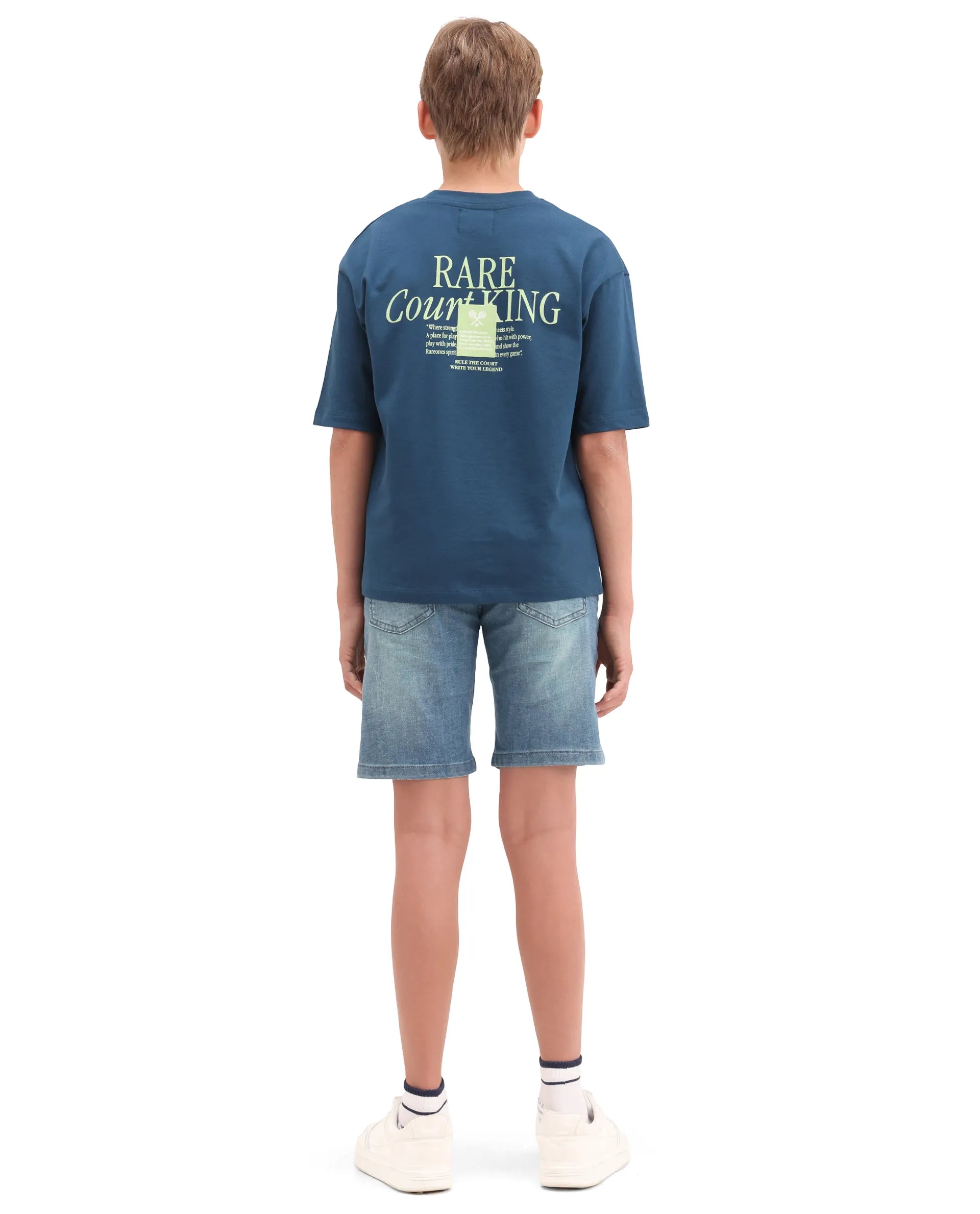 Rare Ones Kids Marin-2 Light Blue Cotton Blend Fabric Zipper Closure Regular Fit Shorts