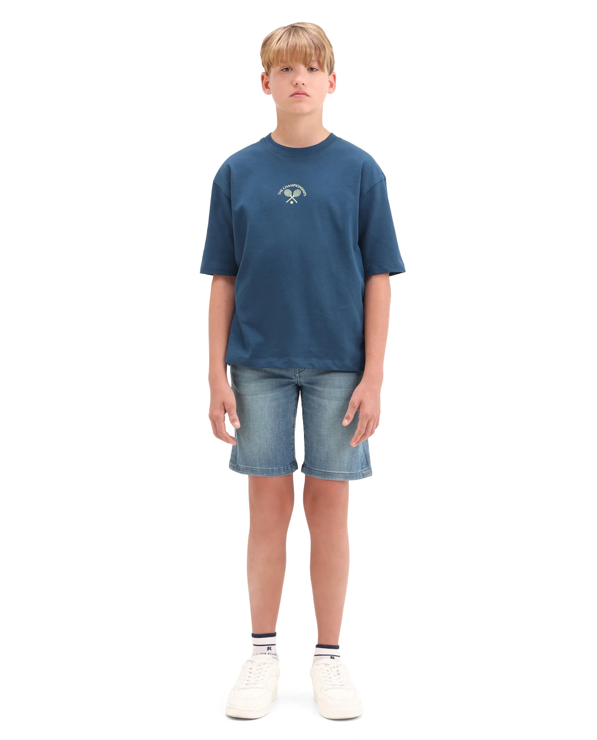 Rare Ones Kids Marin-2 Light Blue Cotton Blend Fabric Zipper Closure Regular Fit Shorts