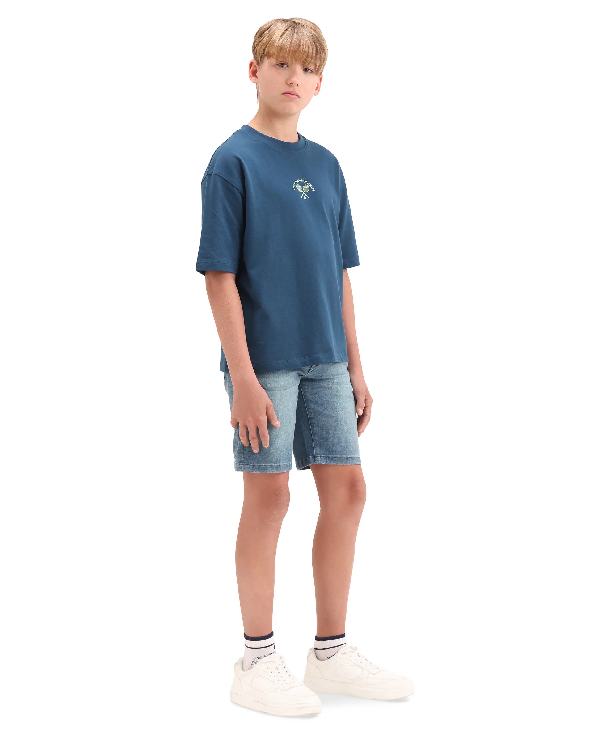 Rare Ones Kids Marin-2 Light Blue Cotton Blend Fabric Zipper Closure Regular Fit Shorts