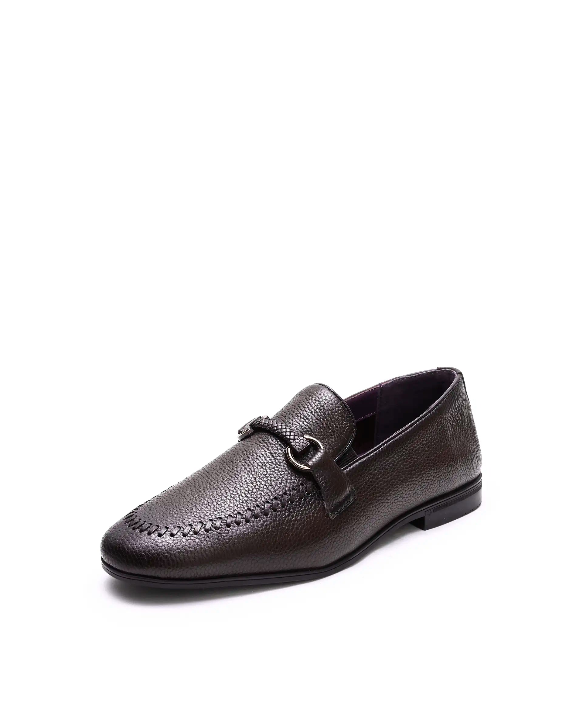 Rare Rabbit Men's Mario Brown Leather Mocassin