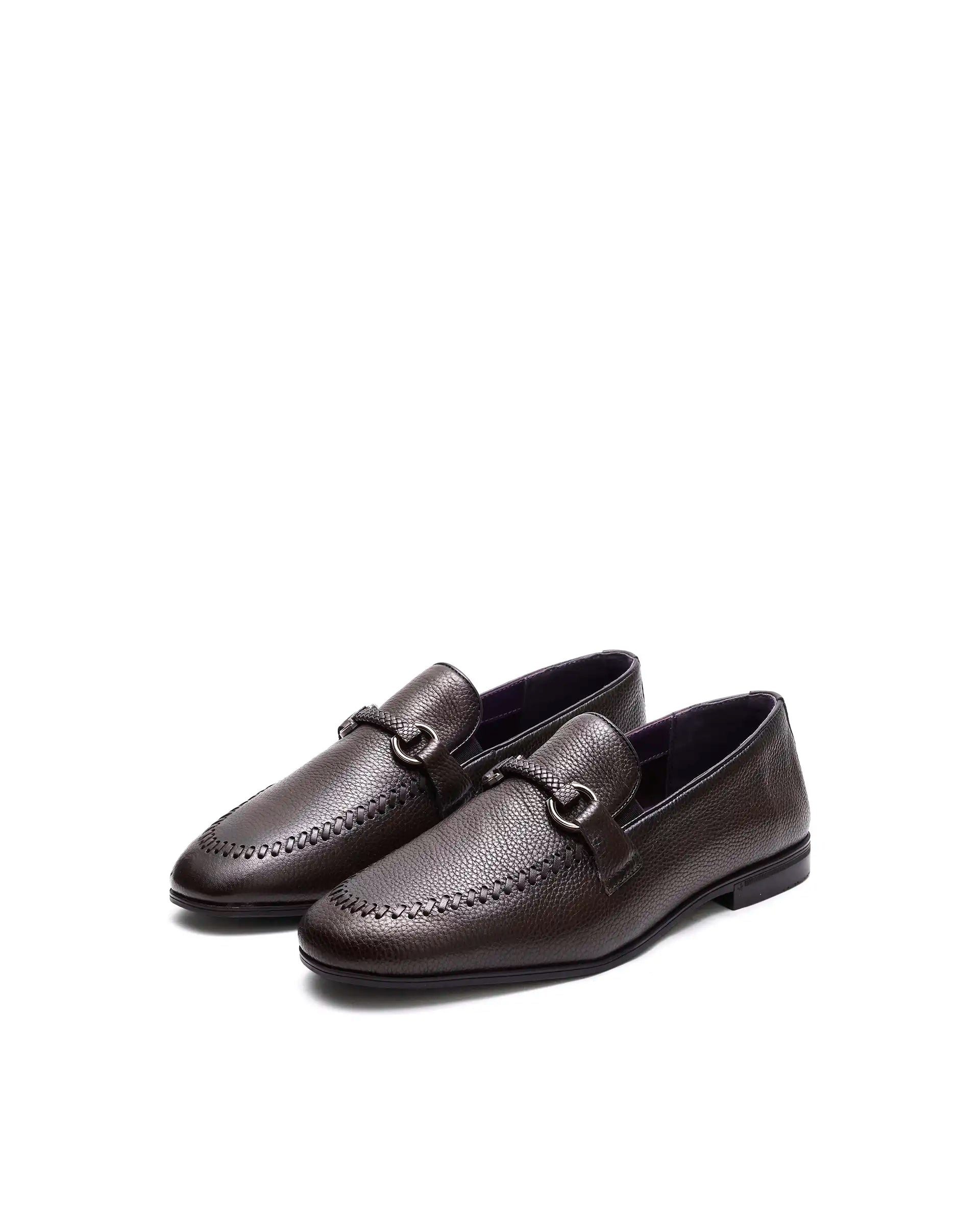 Rare Rabbit Men's Mario Brown Leather Mocassin