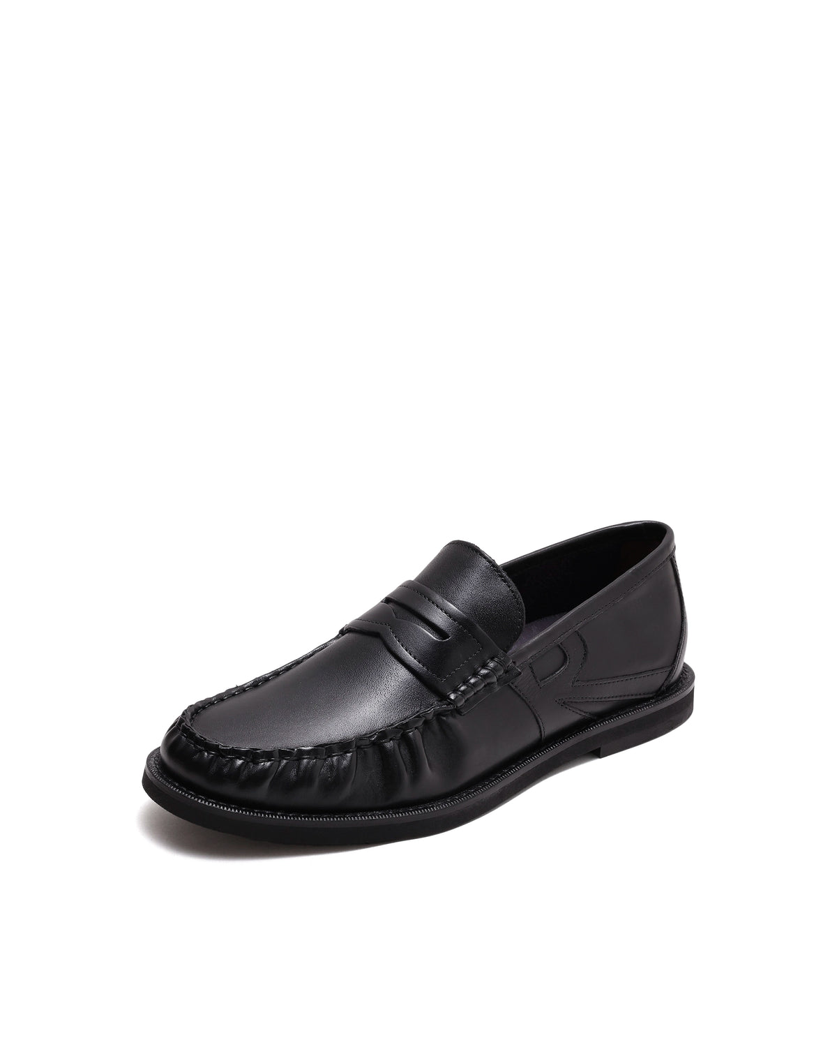 Rarez Men's Marion Primary Black Leather Regular Loafers