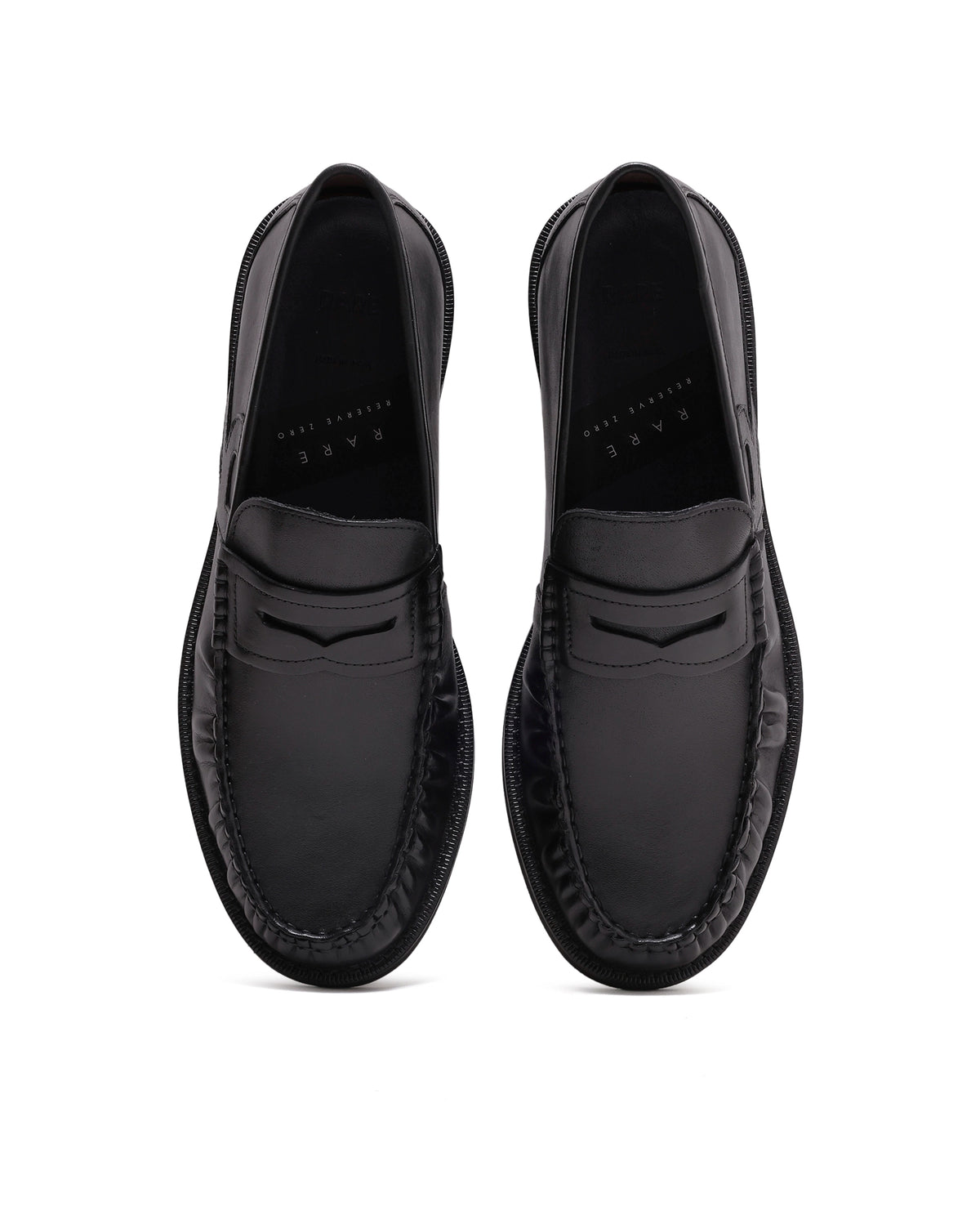 Rarez Men's Marion Primary Black Leather Regular Loafers