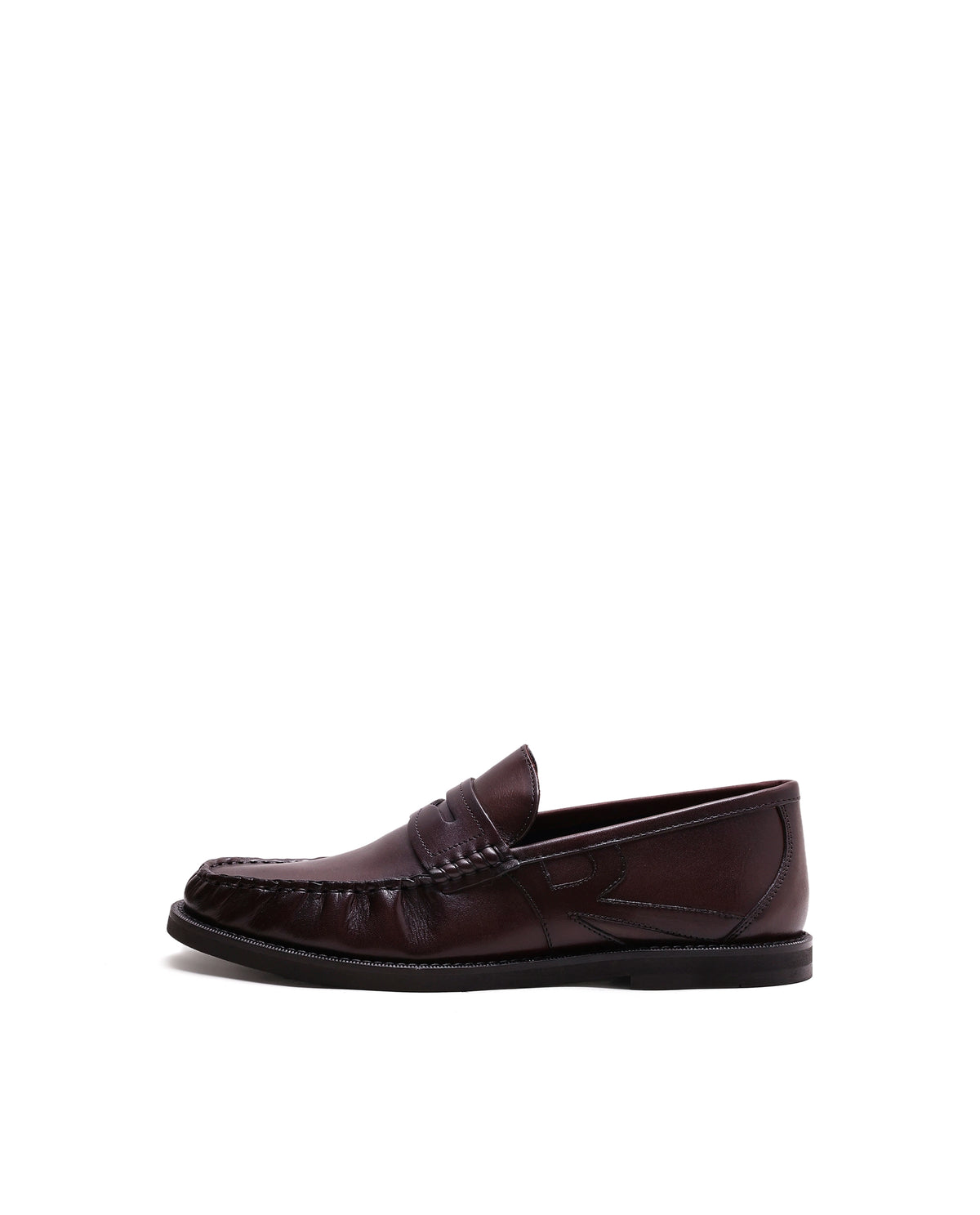 Rarez Men's Marion Dark Cherry Leather Regular Loafers