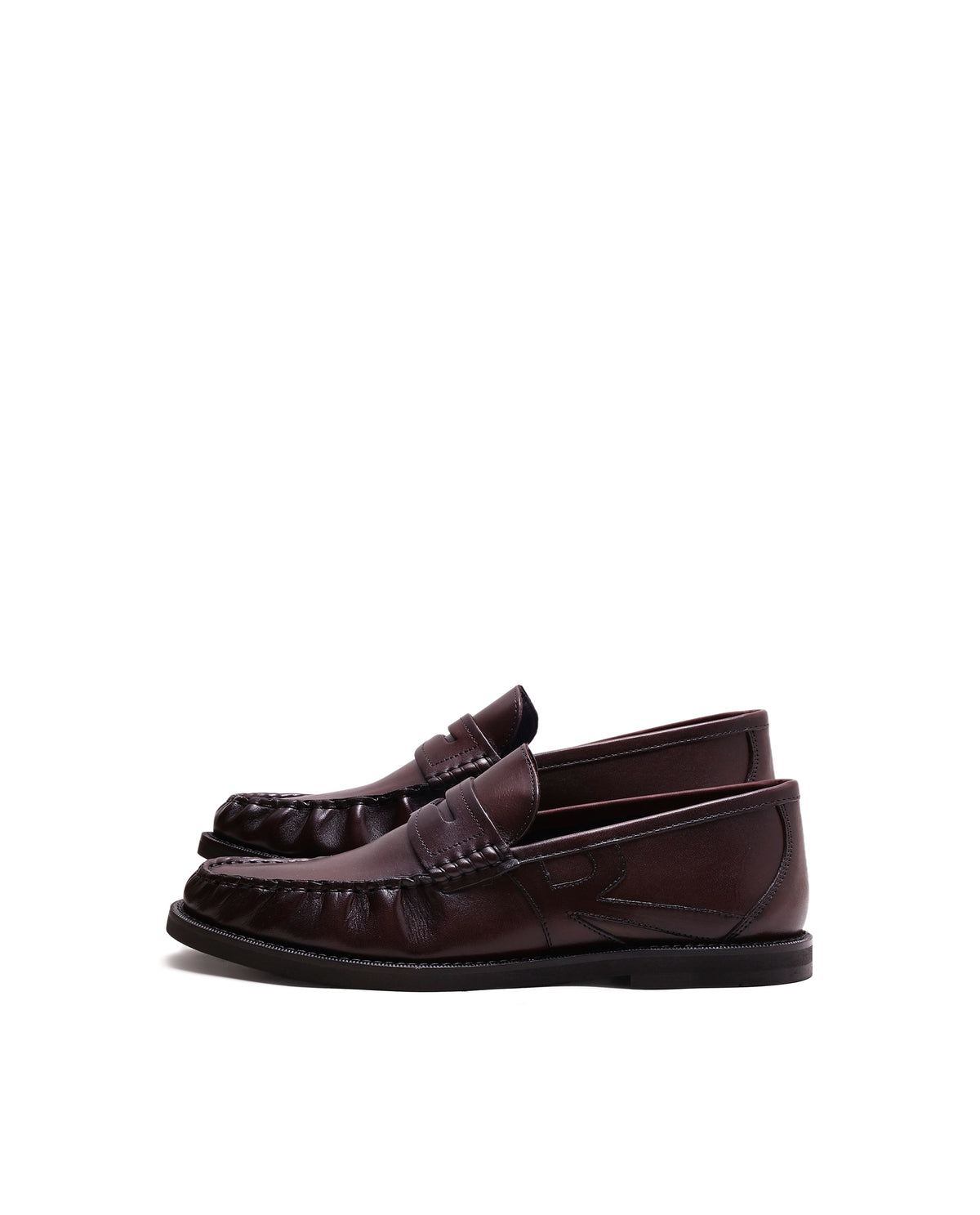 Rarez Men's Marion Dark Cherry Leather Regular Loafers